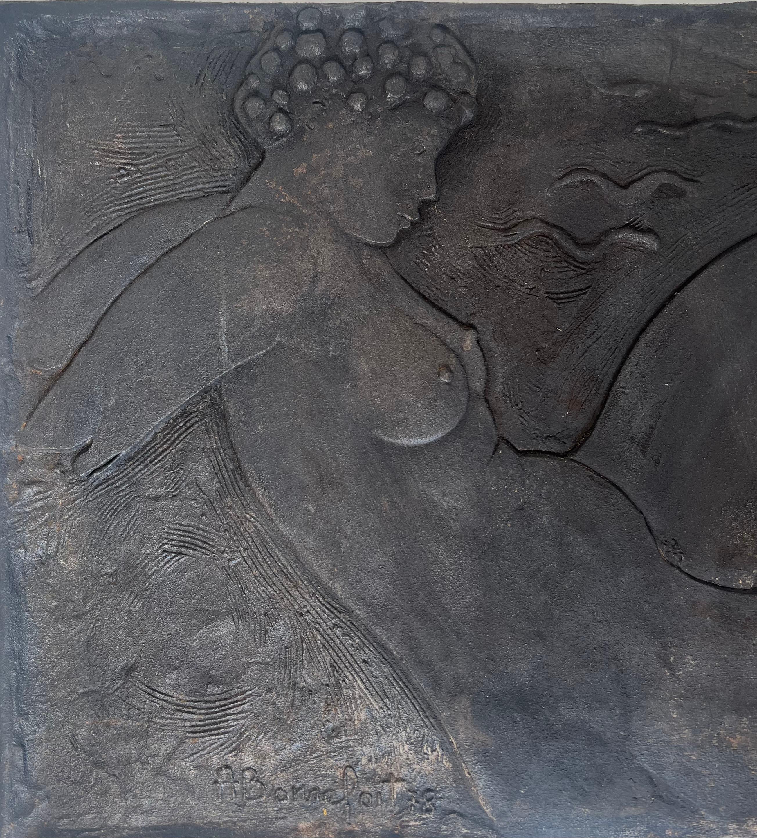 Piantana in ghisa raffigurante una donna nuda firmata Bonnefoit, 1987 in vendita 8