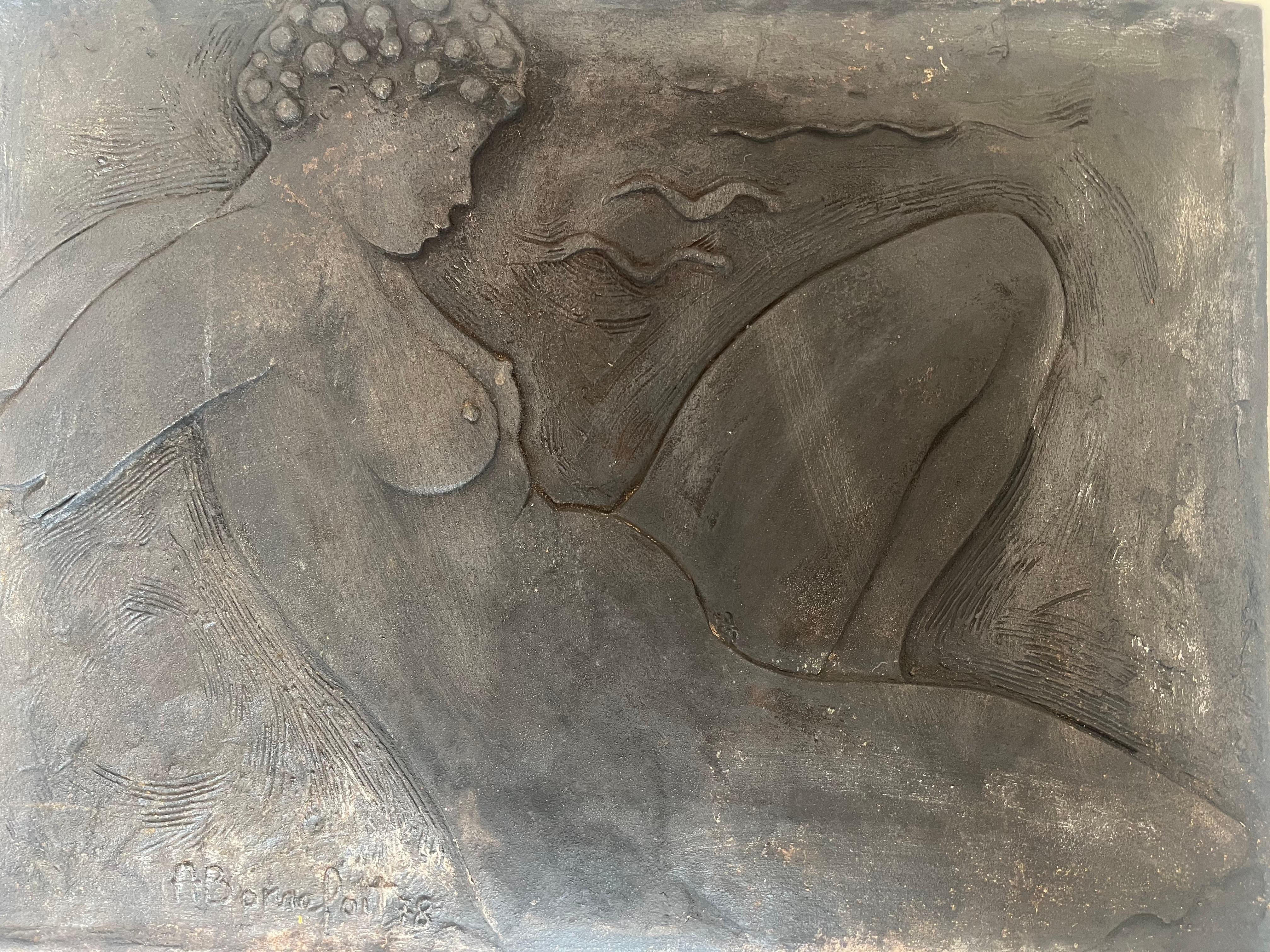 Piantana in ghisa raffigurante una donna nuda firmata Bonnefoit, 1987 in vendita 9
