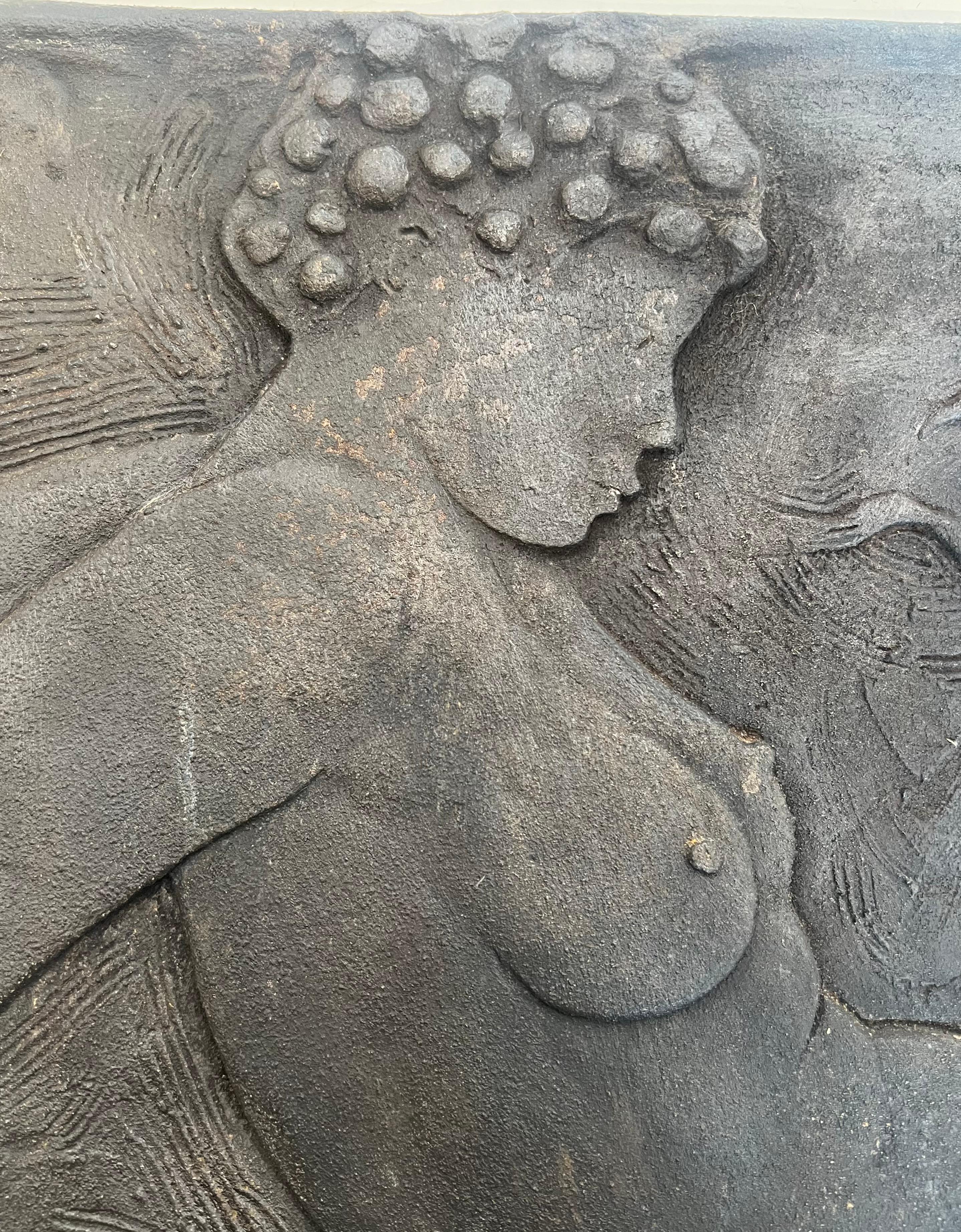 Ferro Piantana in ghisa raffigurante una donna nuda firmata Bonnefoit, 1987 in vendita
