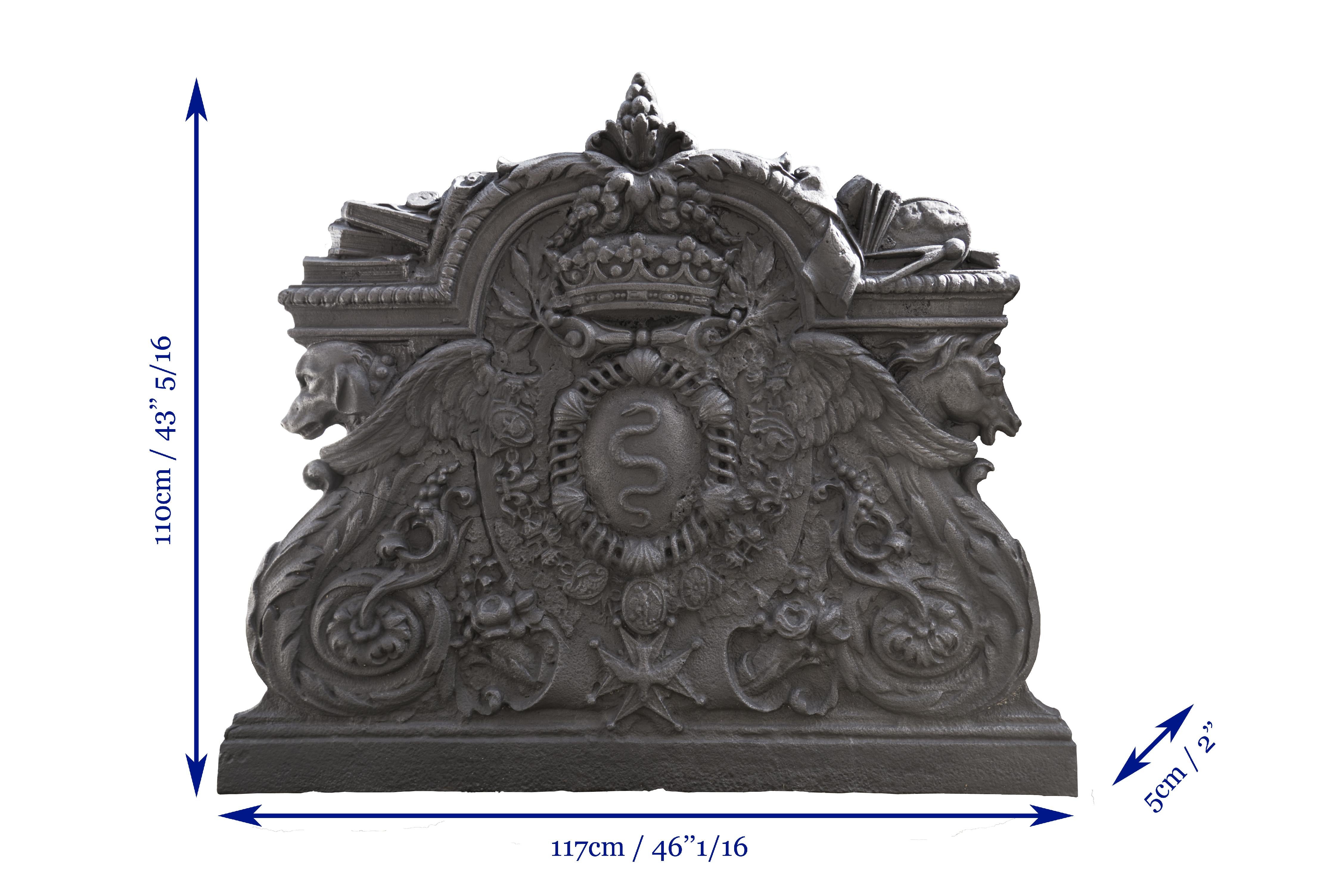 Cast iron fireback with the coat of arms of Colbert, marquis de Seignelay 6