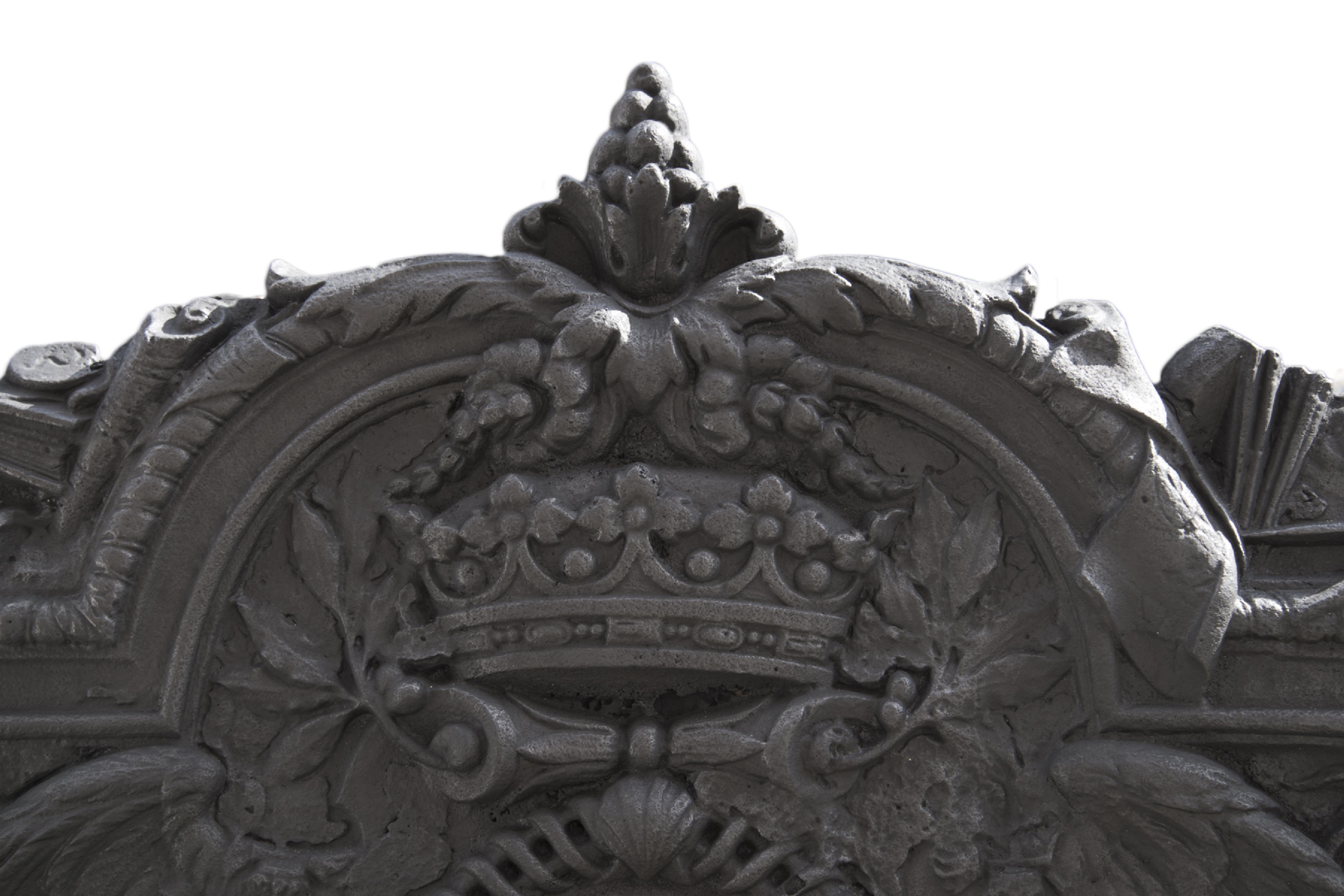 French Cast iron fireback with the coat of arms of Colbert, marquis de Seignelay
