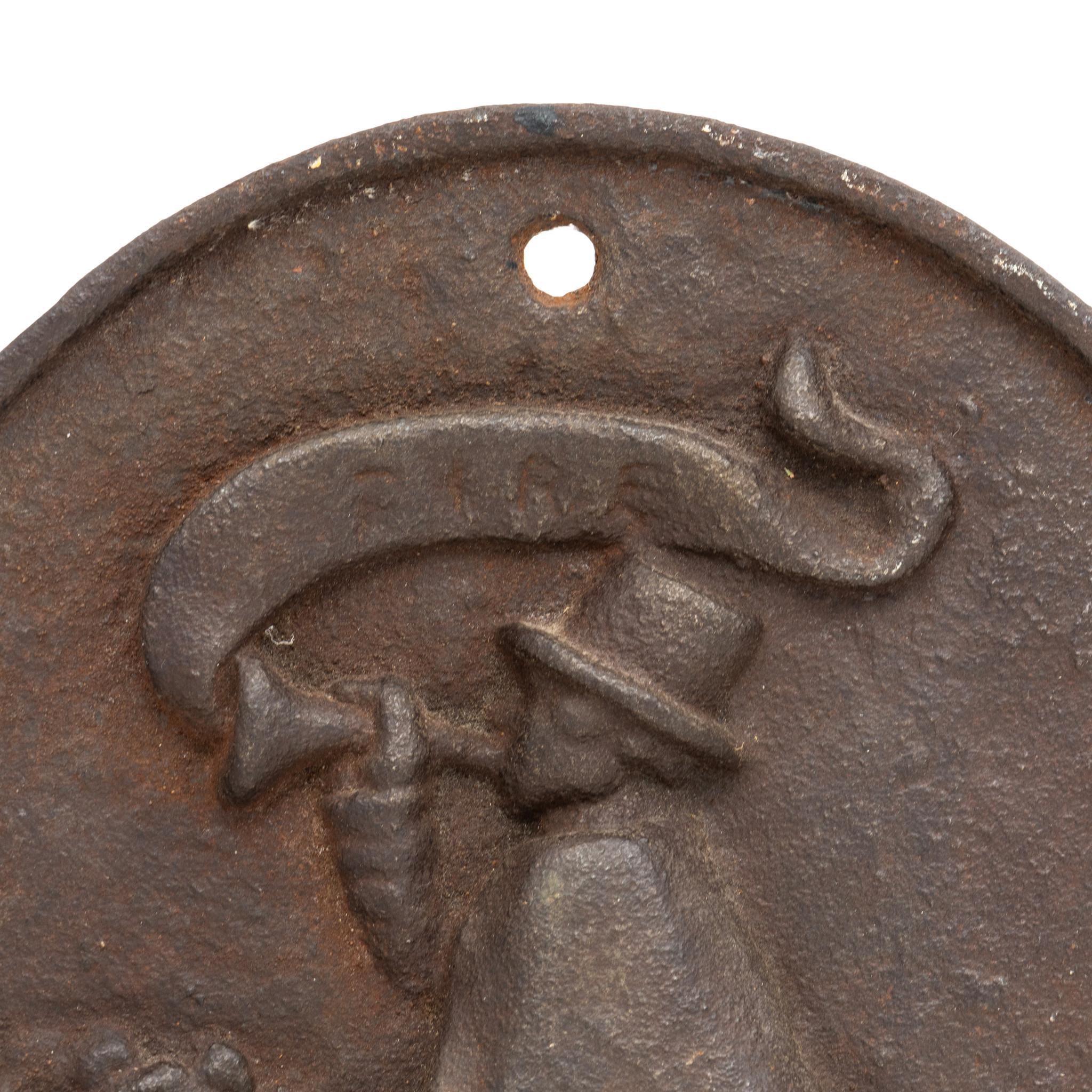 Cast Iron Fireman Fire Marker In Good Condition For Sale In Coeur d'Alene, ID