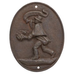Cast Iron Fireman Fire Marker