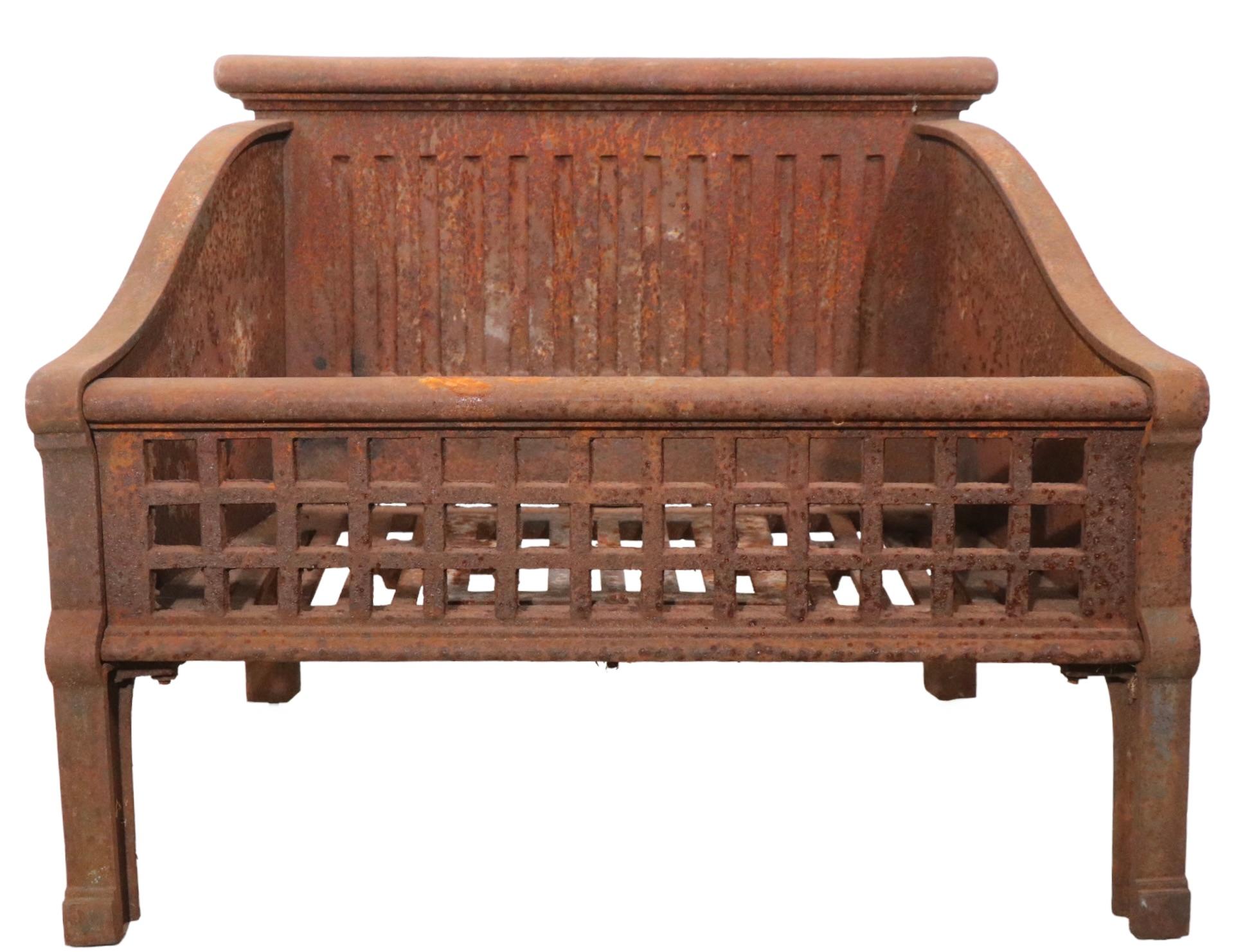20th Century Cast Iron Fireplace Insert Grate by The CM Howes Co. Boston Mass, 515R