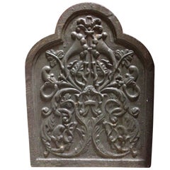 Antique Cast Iron Fireplace Plaque, 19th Century