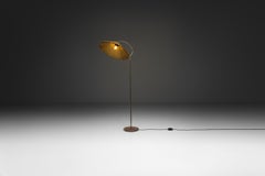 Cast Iron Floor Lamp with Flower Relief on Base, Scandinavia Mid-20th Century