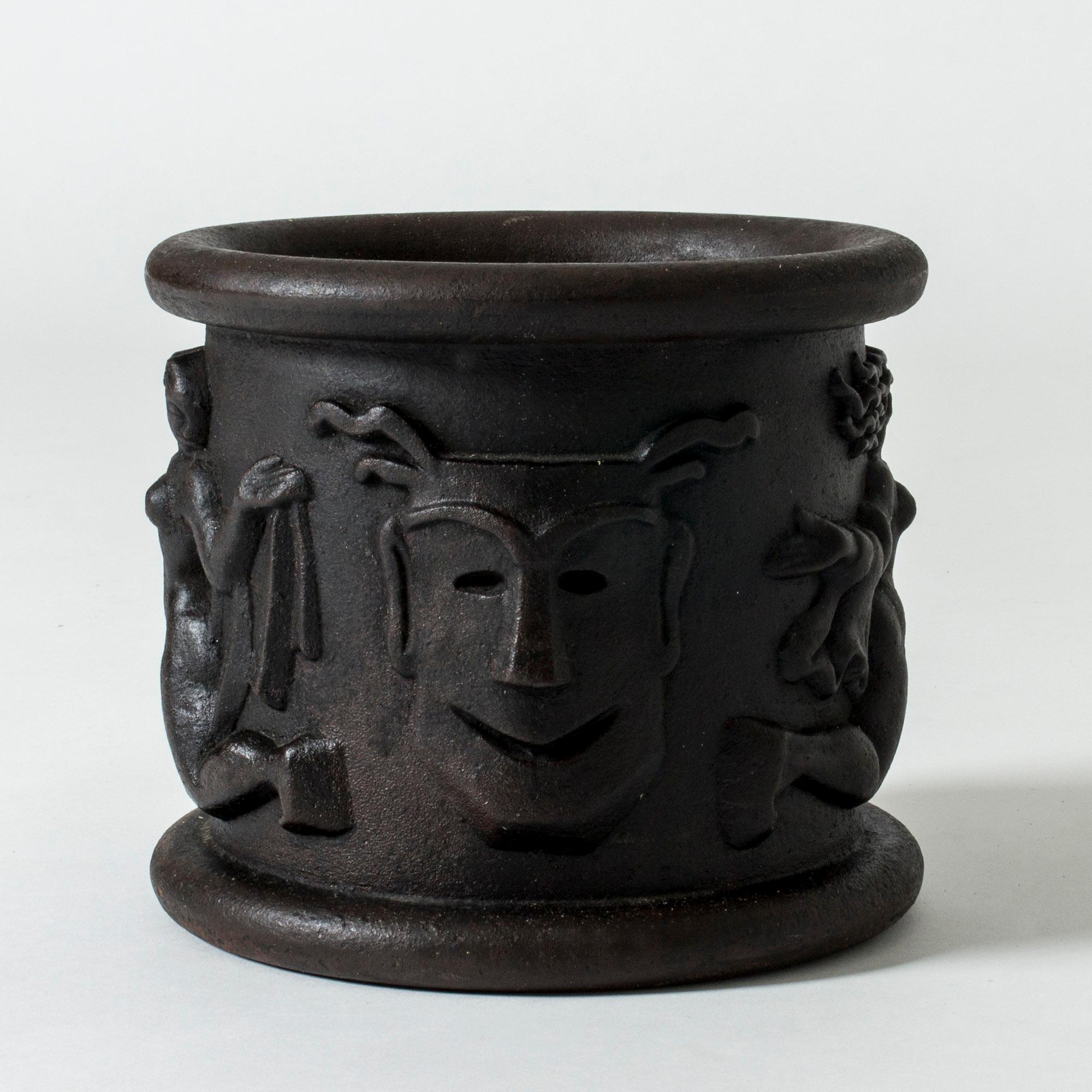 Scandinavian Modern Cast Iron Flower Pot Model #1 by Anna Petrus for Näfveqvarns Bruk, Sweden, 1920s