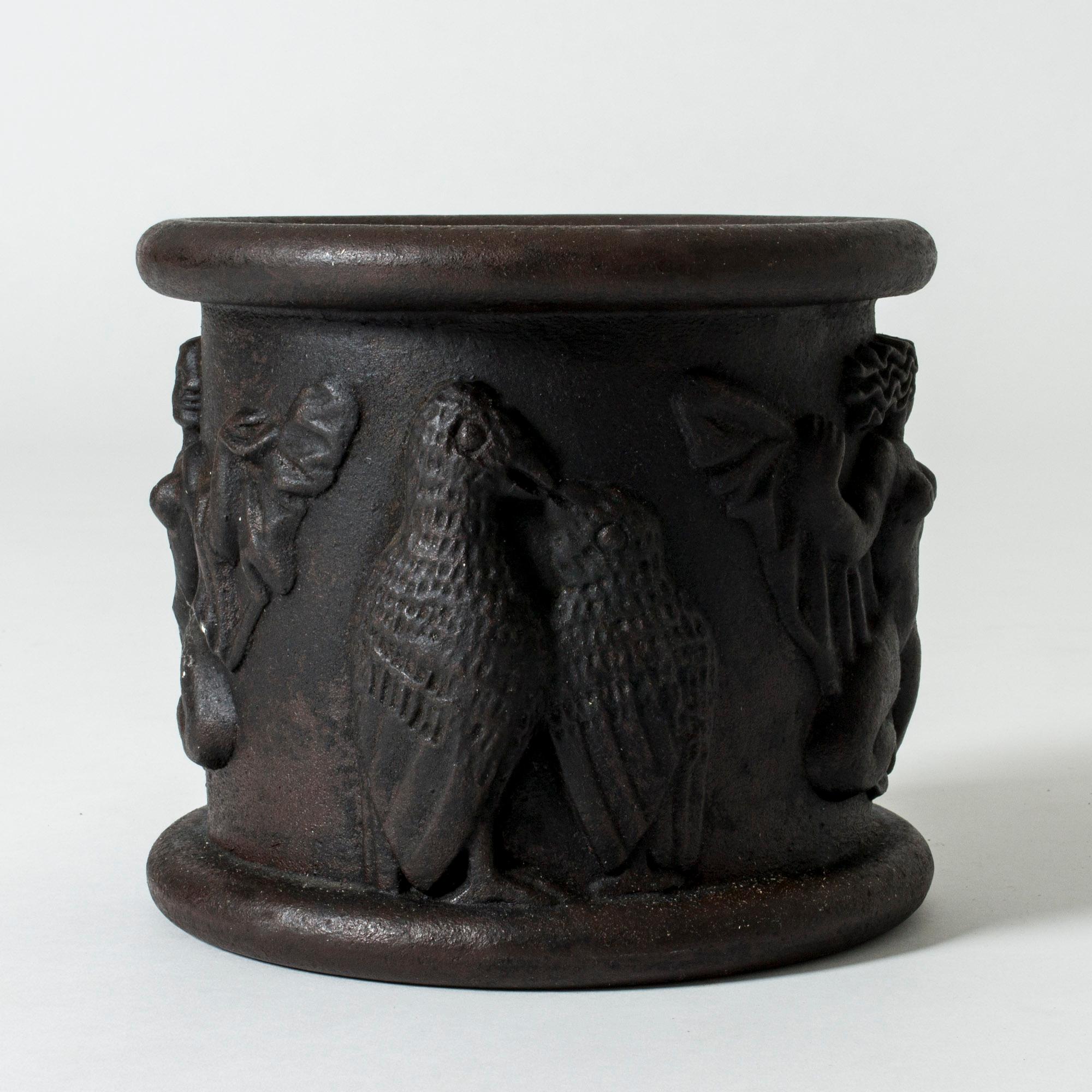 Scandinavian Modern Cast Iron Flower Pot Model #1 by Anna Petrus for Näfveqvarns Bruk, Sweden, 1920s