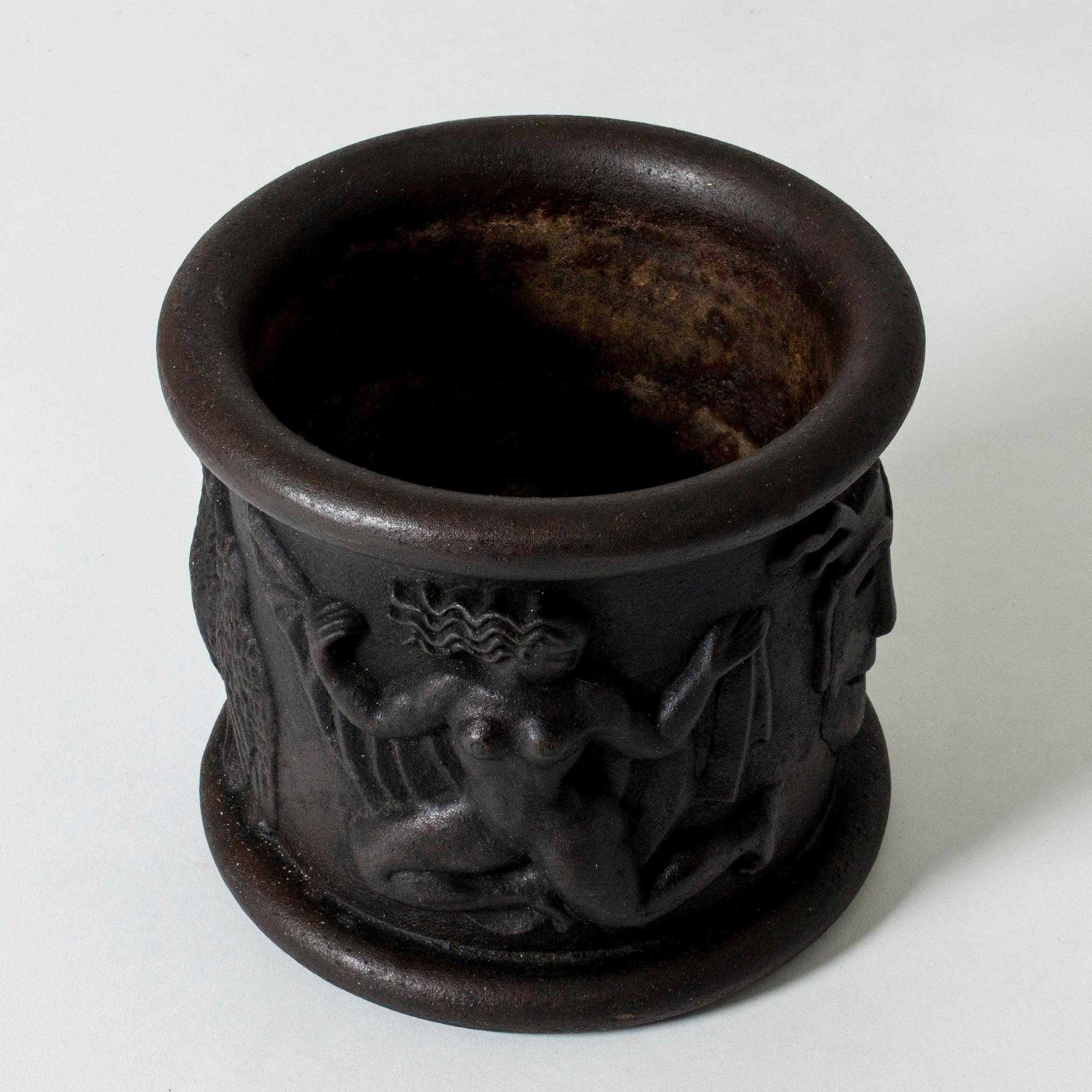 Swedish Cast Iron Flower Pot Model #1 by Anna Petrus for Näfveqvarns Bruk, Sweden, 1920s