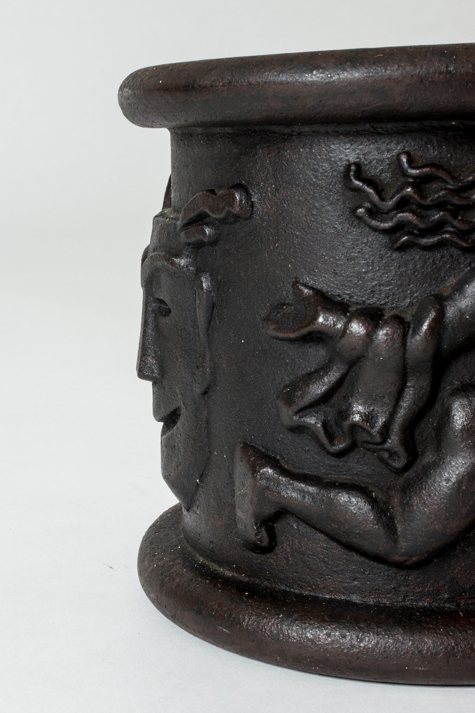 Early 20th Century Cast Iron Flower Pot Model #1 by Anna Petrus for Näfveqvarns Bruk, Sweden, 1920s
