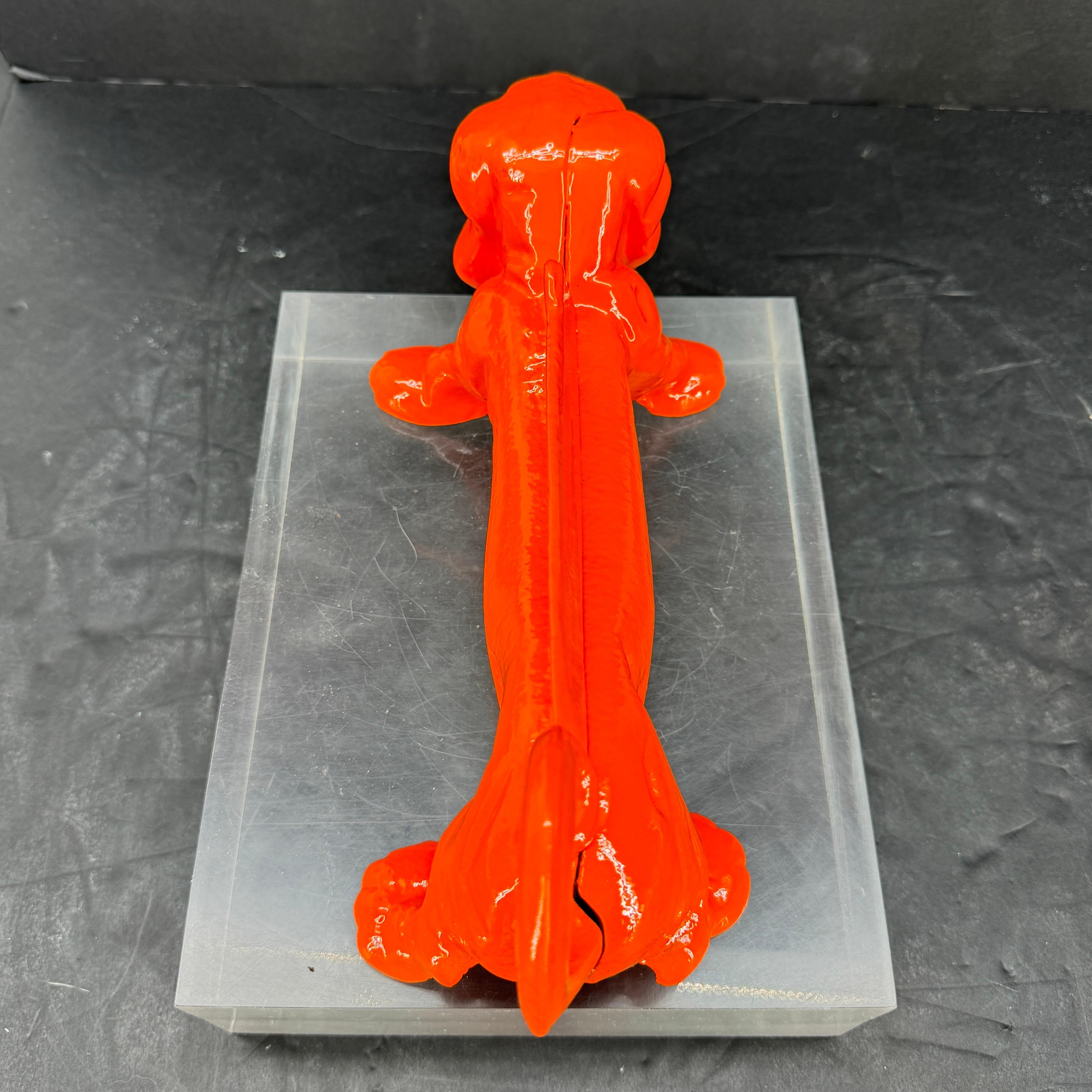 Cast Iron Foot Boot Scraper of Dachshund Dog, Powder-Coated Orange 3