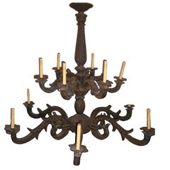 French Cast Iron Chandelier