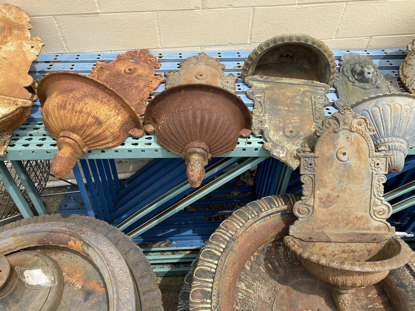 Cast Iron French Empire Neoclassical Style Outdoor Garden Wall Water Fountain In Good Condition For Sale In Philadelphia, PA