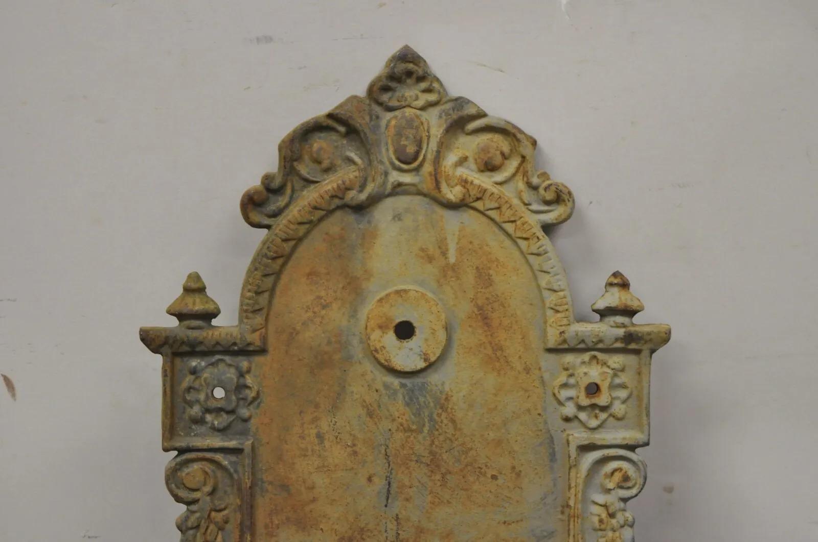 20th Century Cast Iron French Empire Neoclassical Style Outdoor Garden Wall Water Fountain For Sale