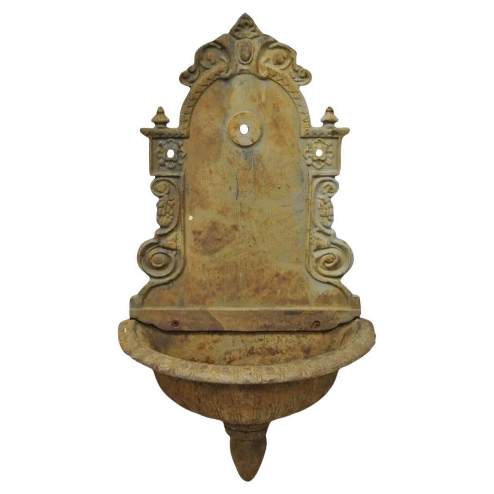 Cast Iron French Empire Neoclassical Style Outdoor Garden Wall Water Fountain For Sale