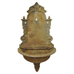 Vintage Cast Iron French Empire Neoclassical Style Outdoor Garden Wall Water Fountain