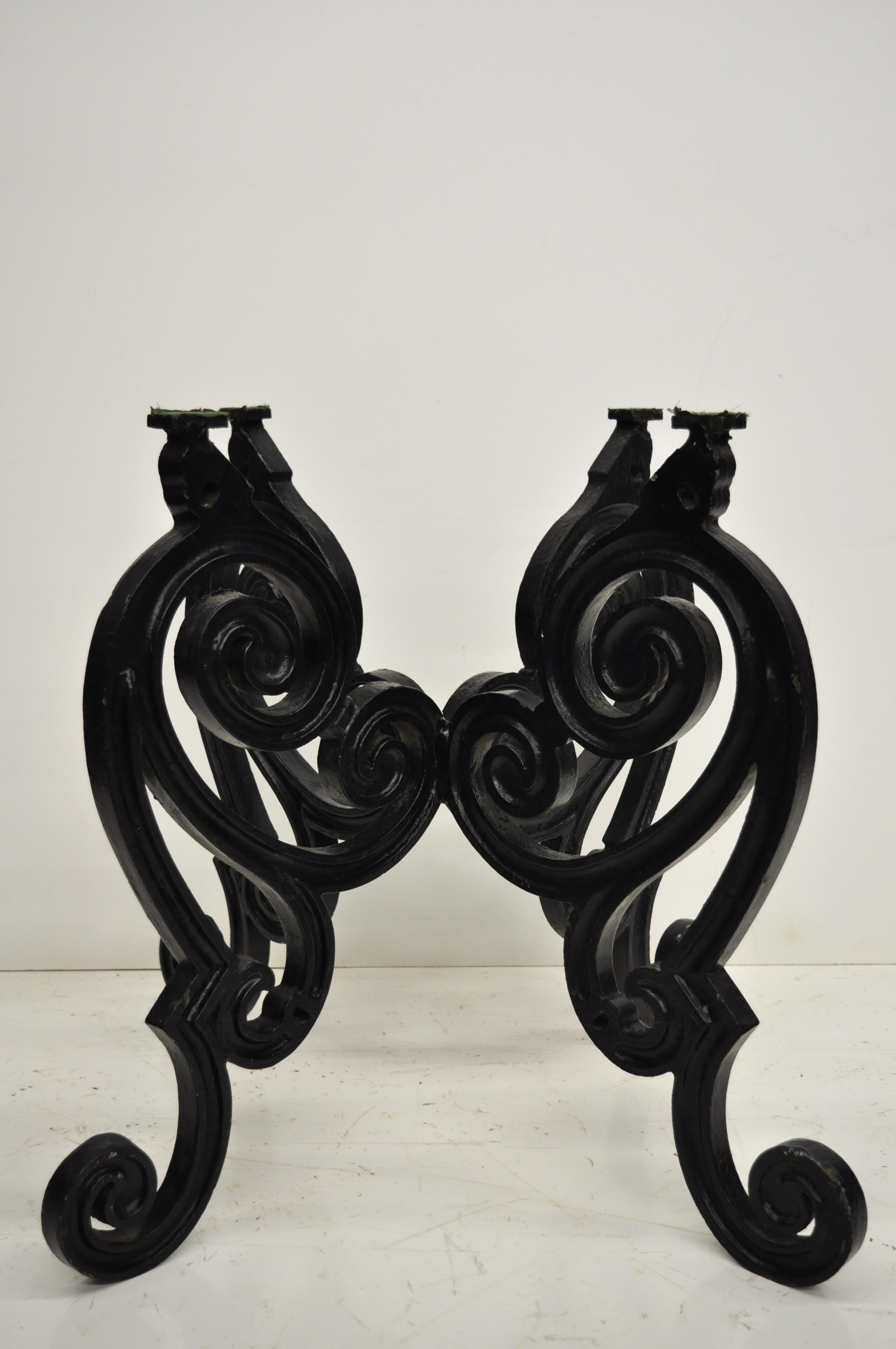 Antique cast iron French pastry style black scrolling 