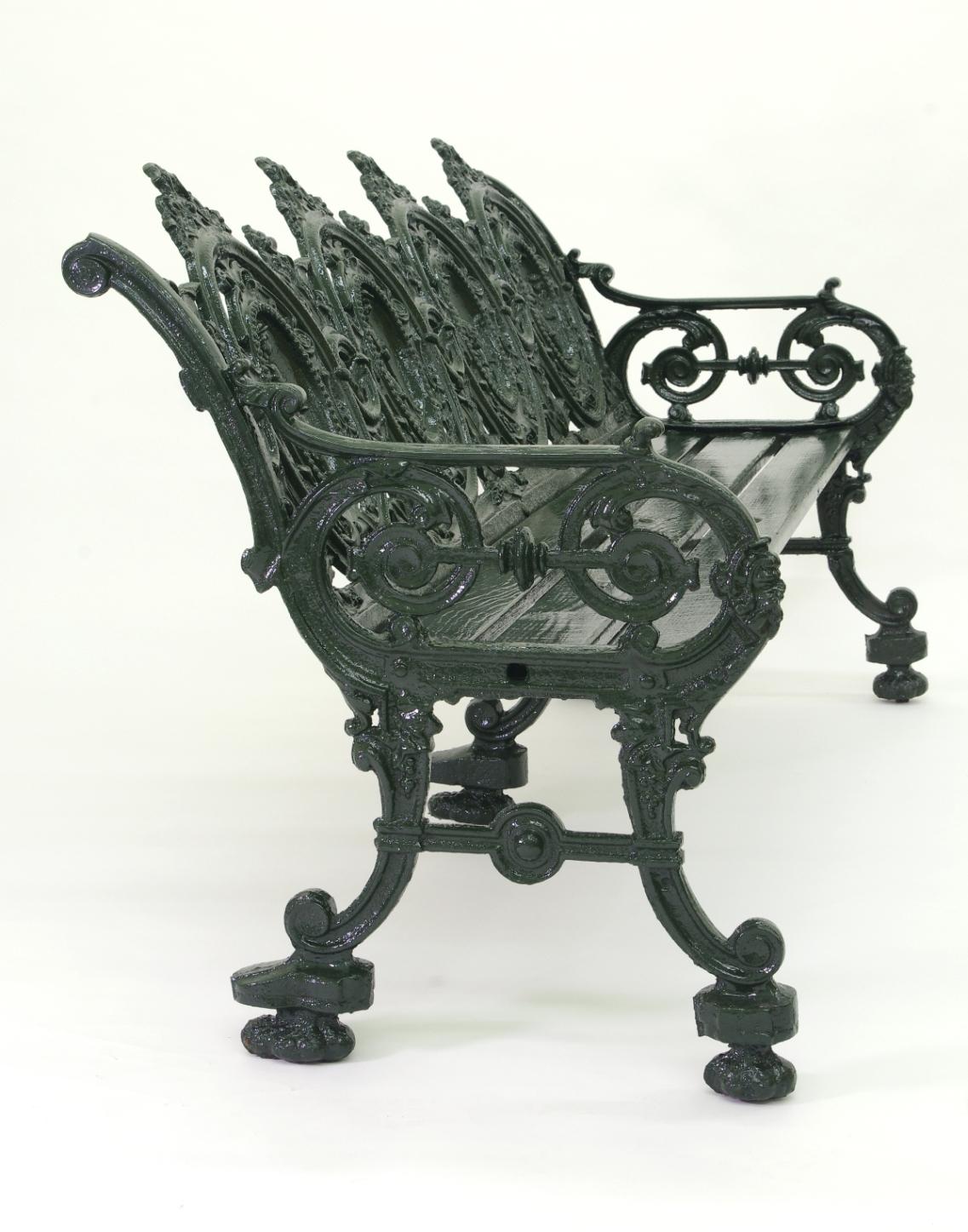Cast Iron Garden Bench, 1880 In Good Condition For Sale In St. Louis, MO