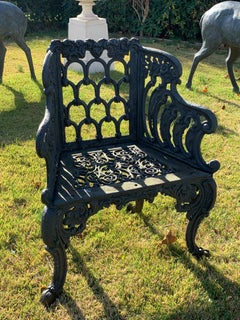 Cast Iron Garden Bench and Chair Set, circa 1880
