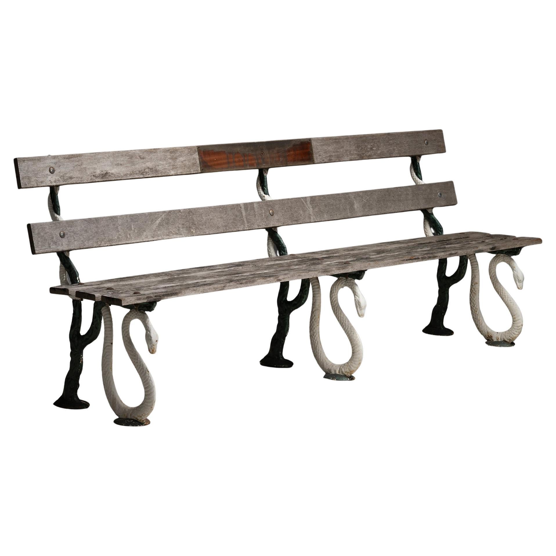Cast Iron Garden Bench, England circa 1890 For Sale