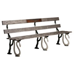 Cast Iron Garden Bench, England circa 1890 Cast Iron Garden Bench, England circa 1890