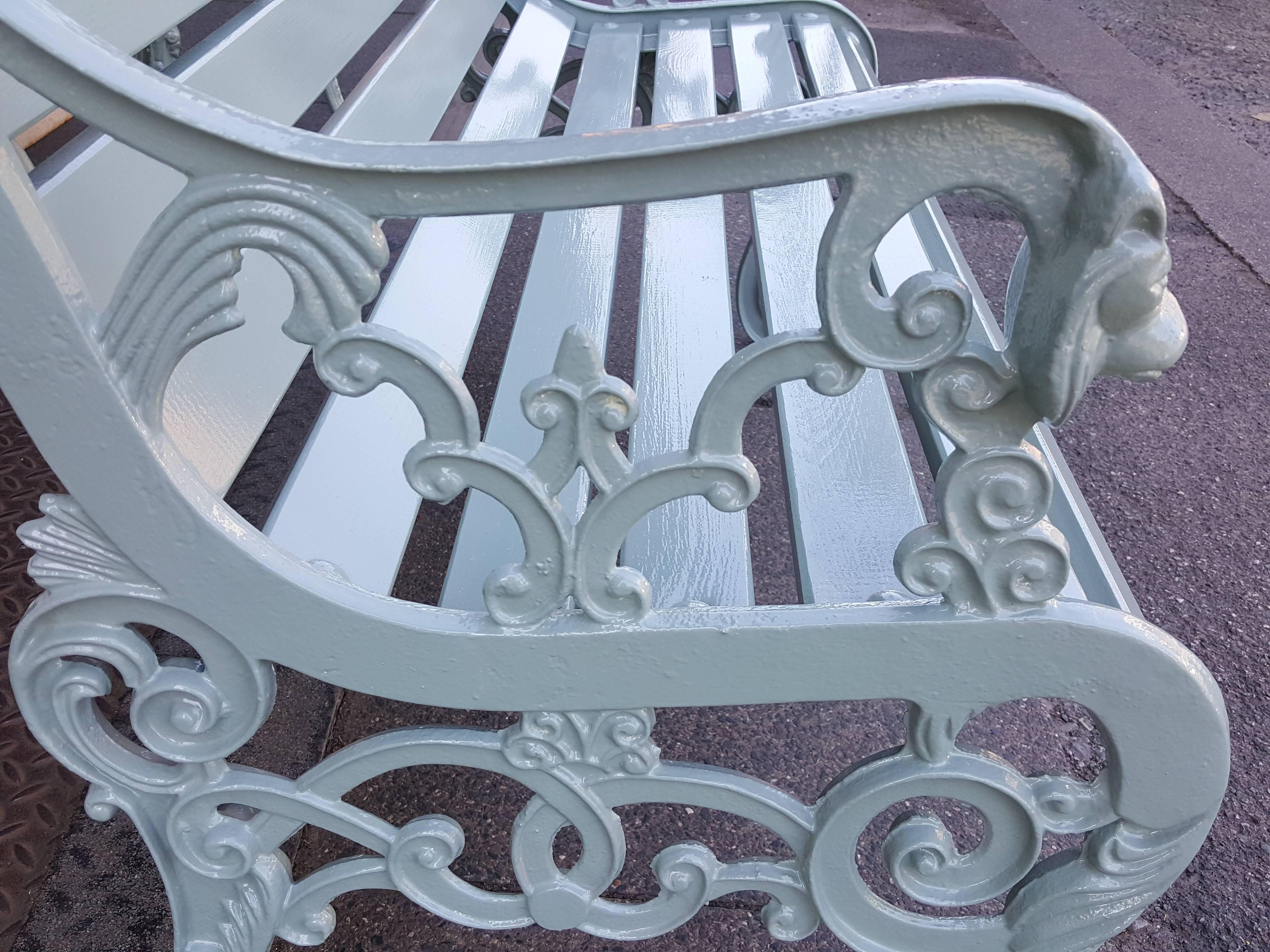 teal garden bench