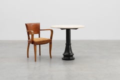 Cast iron garden table with Carrara marble top, France ca. 1900