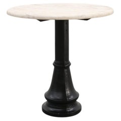 Cast iron garden table with Carrara marble top, France ca. 1900