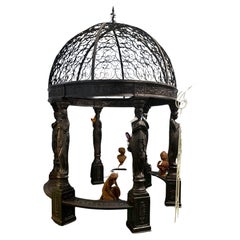 Cast Iron Gazebo Victorian Maiden Garden Canopy Bench Architectural Salvage