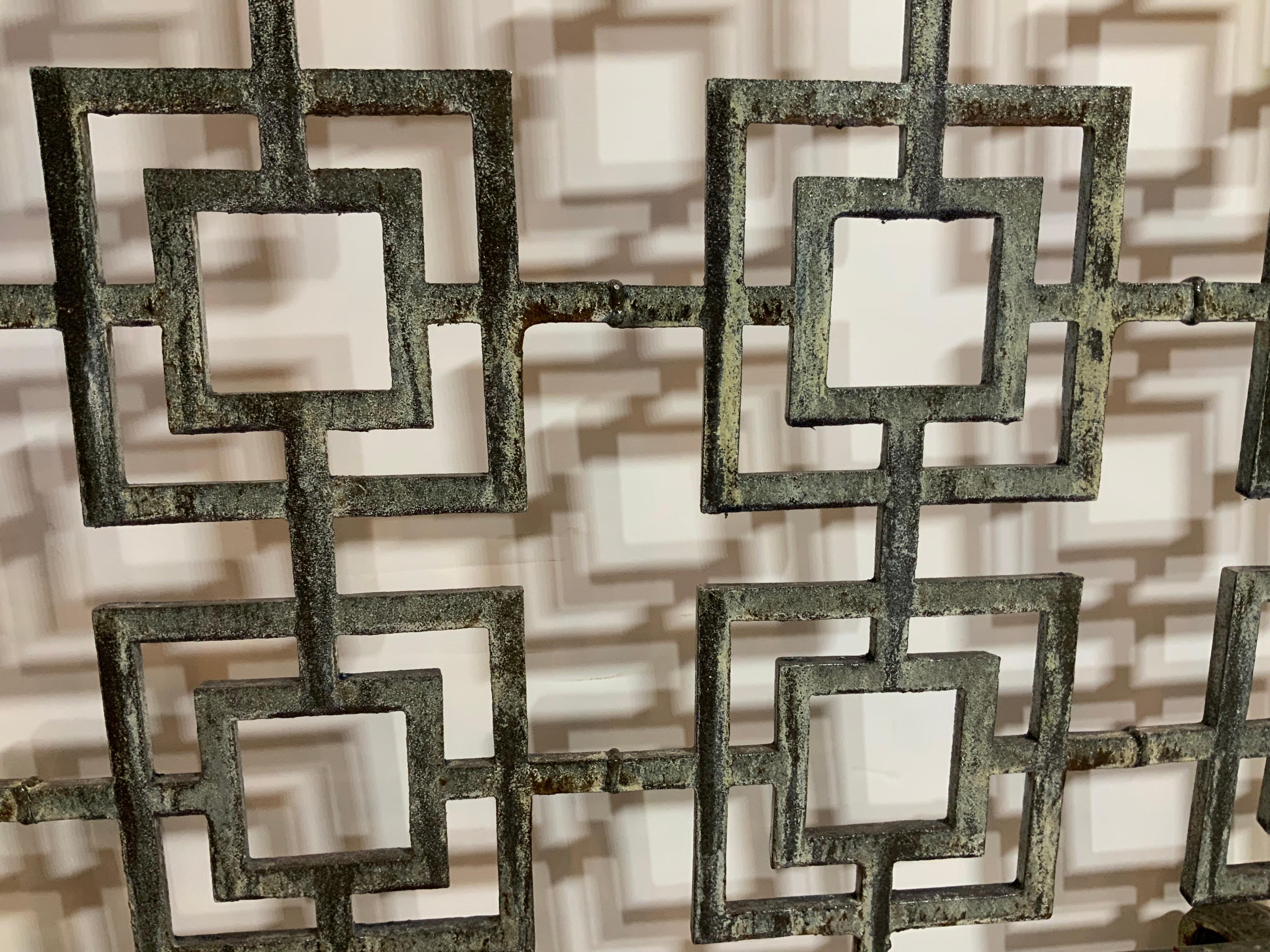 Cast Iron Geometric Fireplace Screen 8