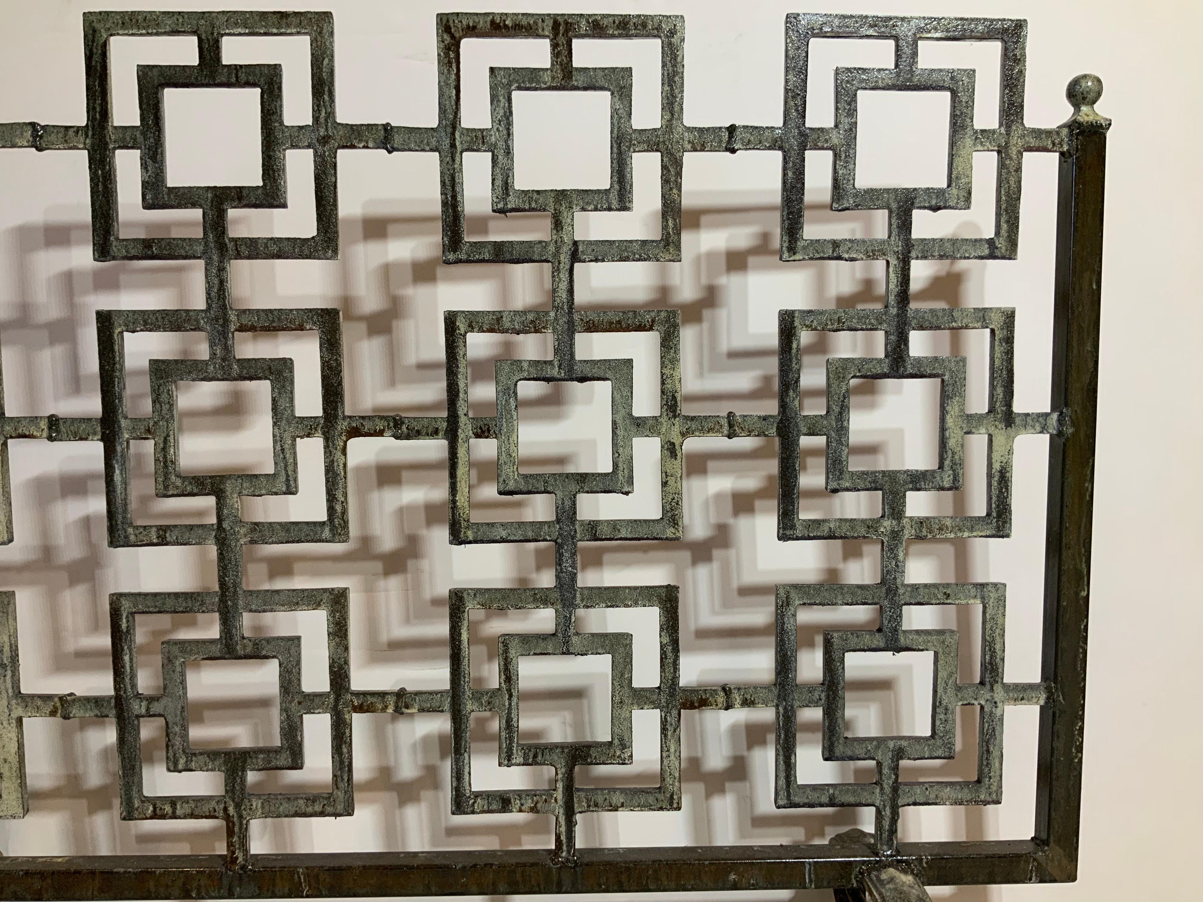 Cast Iron Geometric Fireplace Screen 4