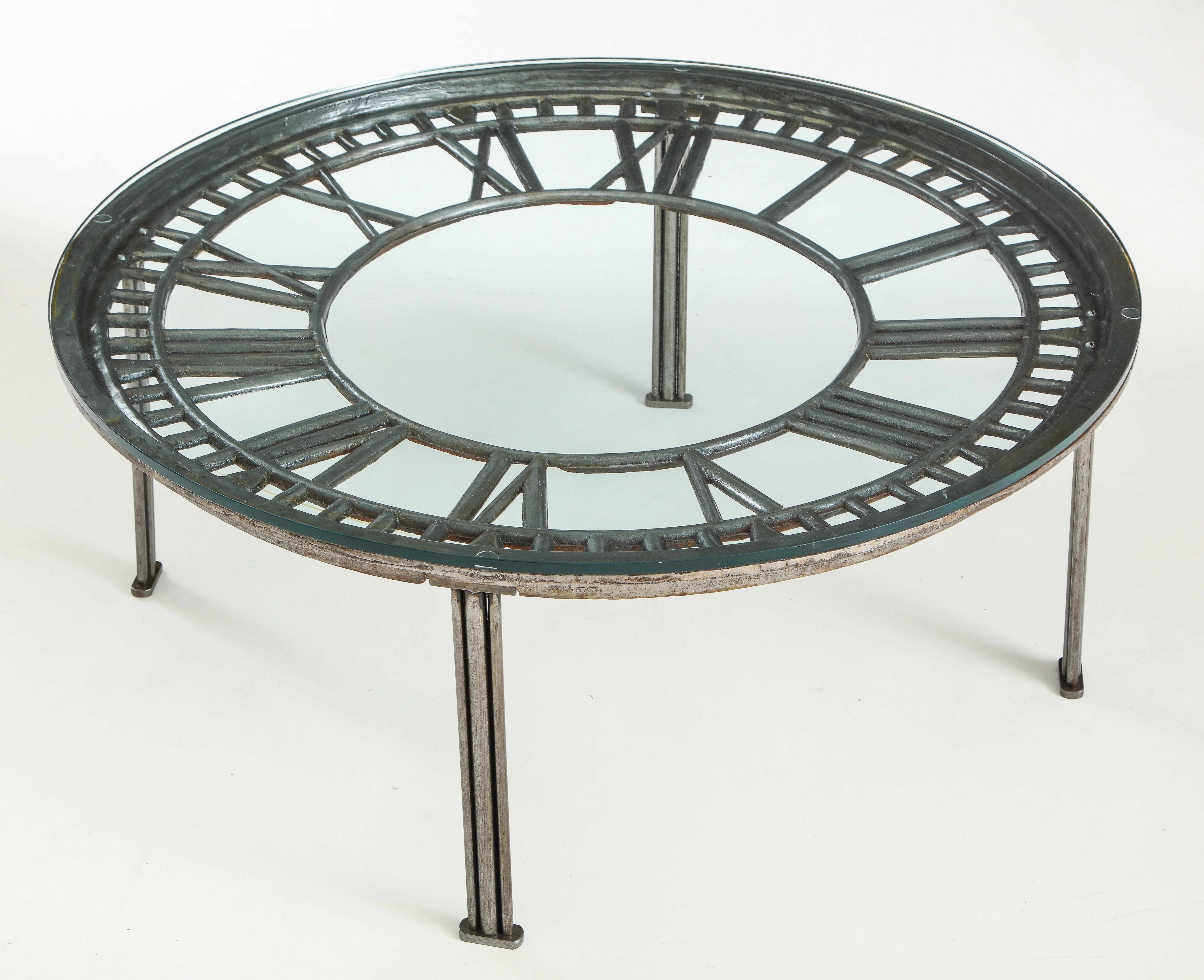 coffee table with clock face