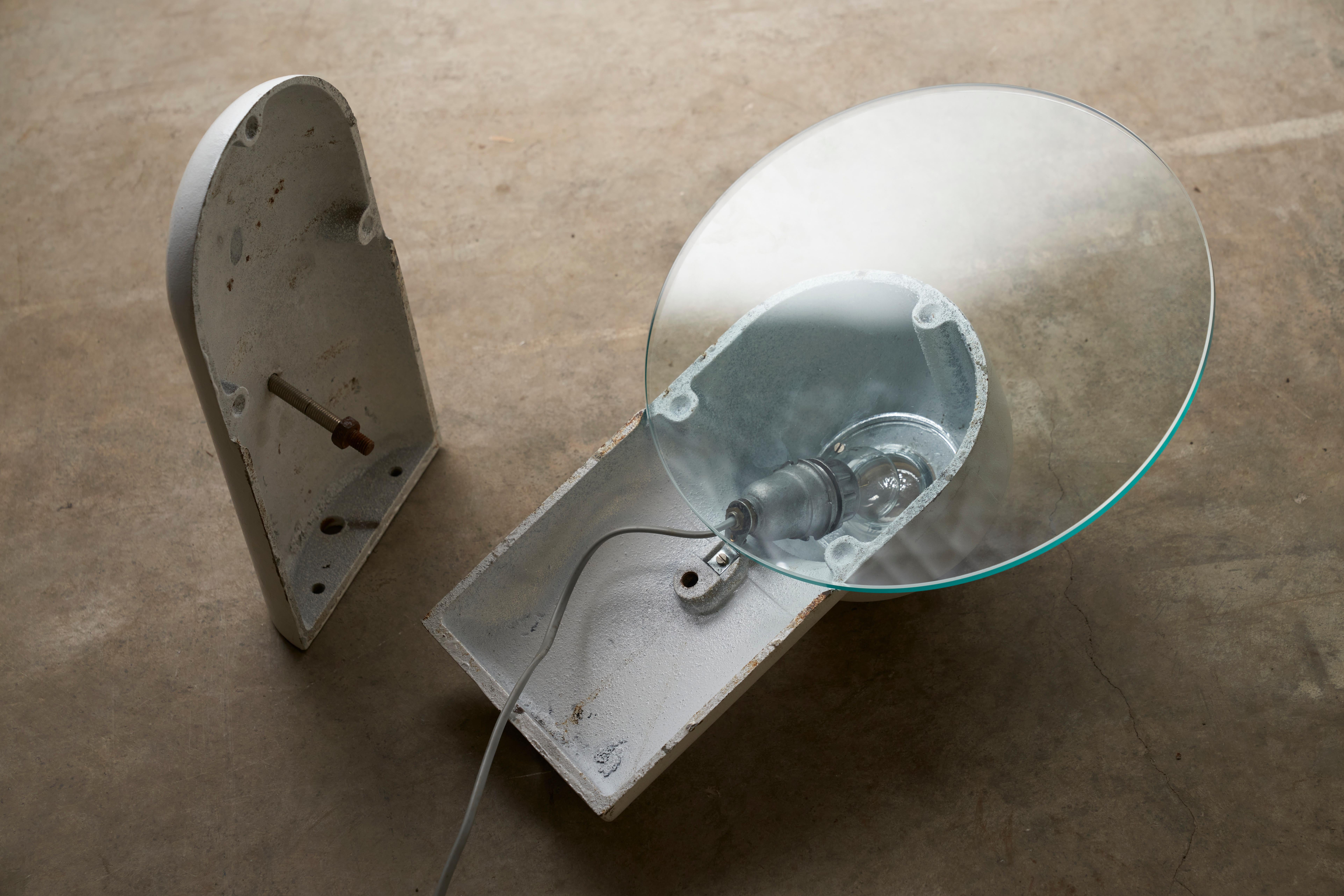 20th Century Cast Iron & Glass Wall Lamp from Italy Murano For Sale