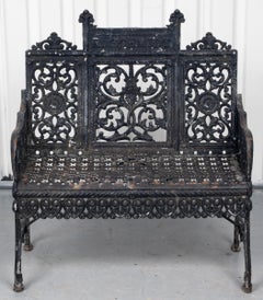 Cast Iron Gothic Revival Garden Bench after Peter Timmes