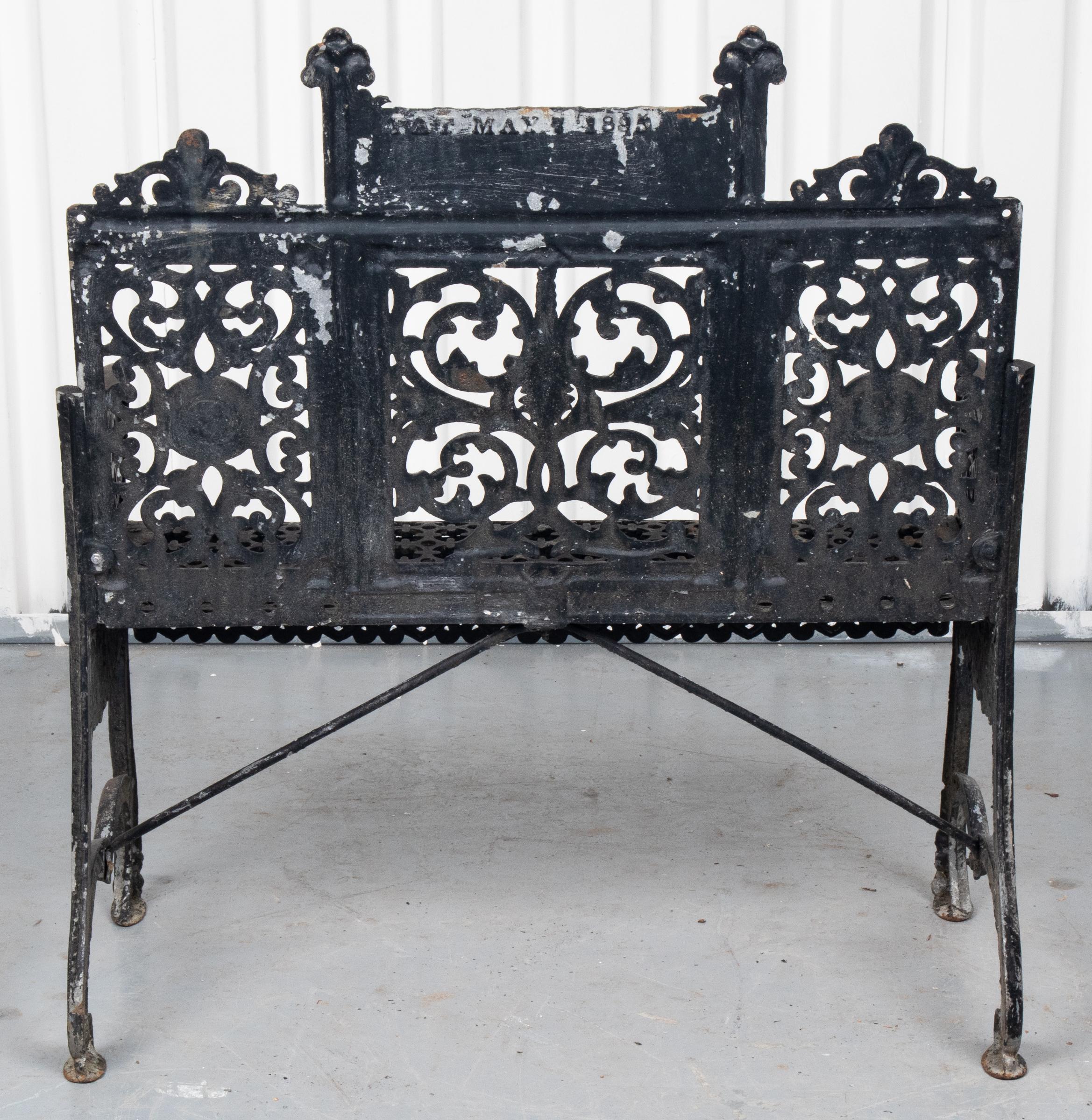19th Century Cast Iron Gothic Revival Garden Bench after Peter Timmes