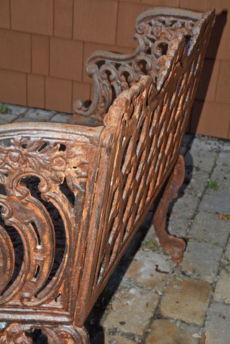 20th Century Cast Iron Gothic Style Garden Bench