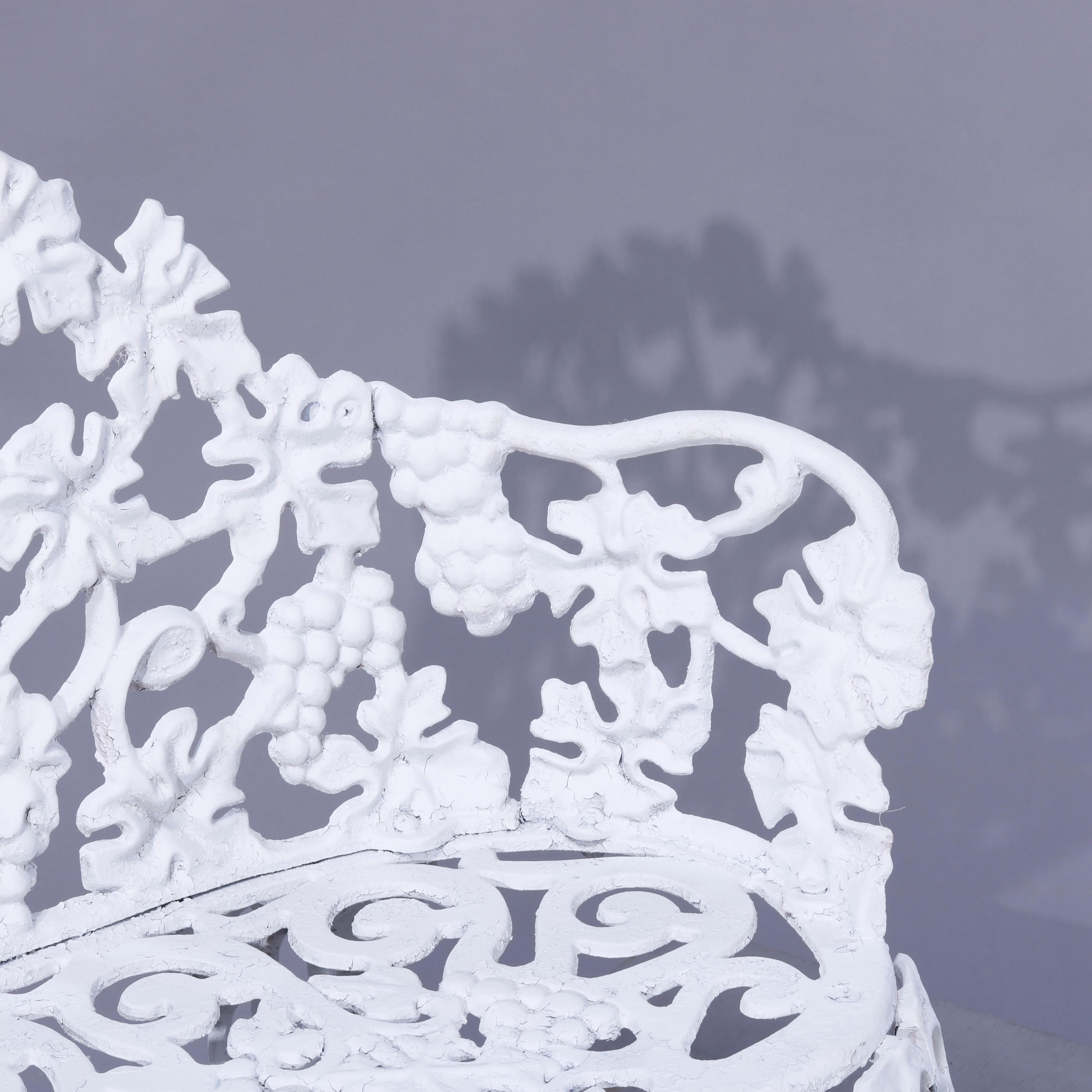 Cast Iron Grape Leaf Garden Bench 20th C 2