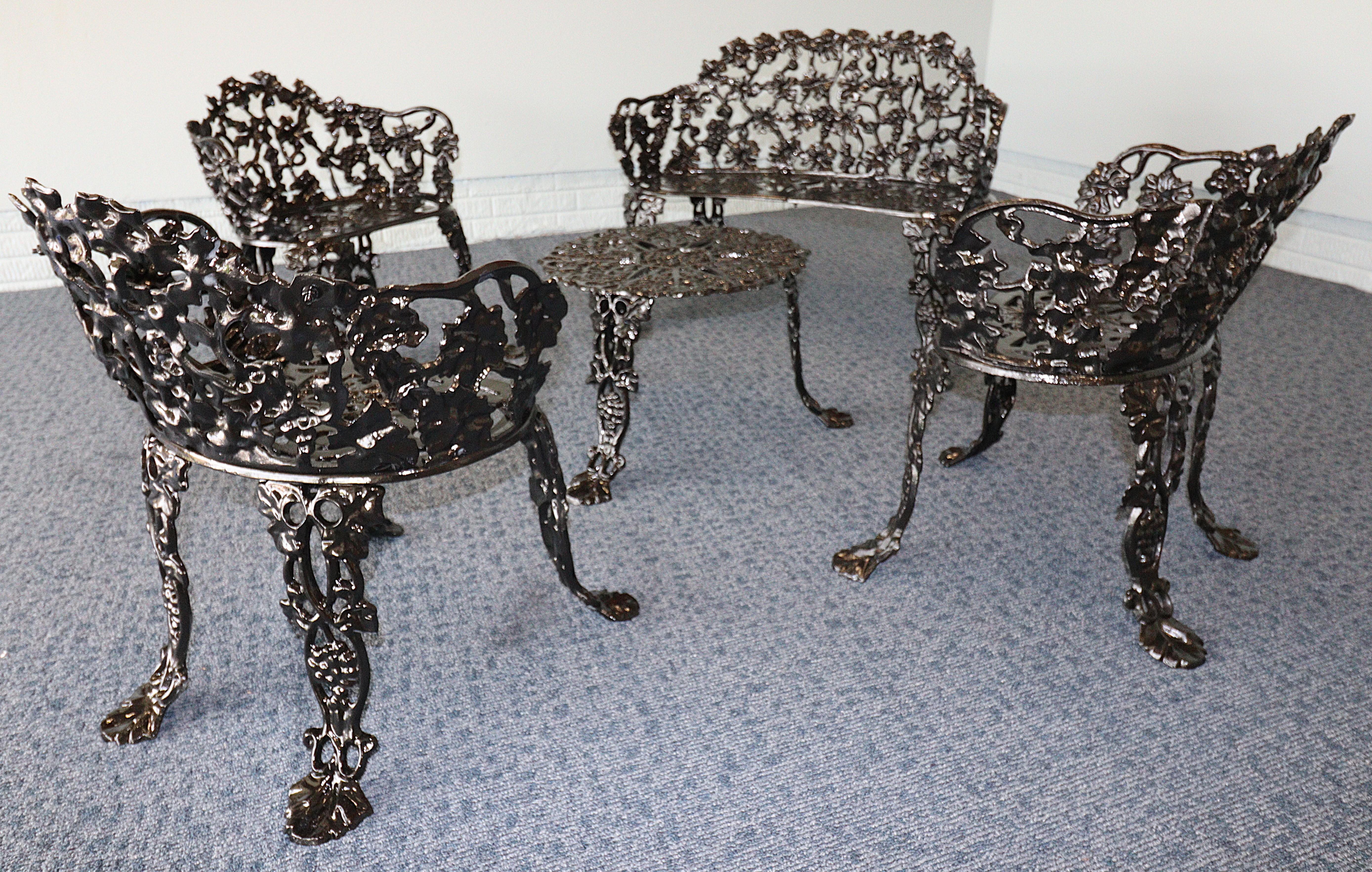 Cast Iron Grapevine Garden Set-Complete For Sale 6