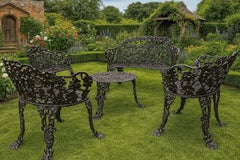 Cast Iron Grapevine Garden Set-Complete