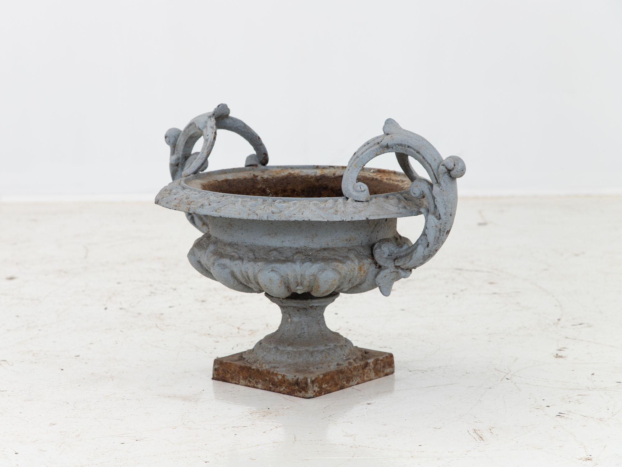 French Cast Iron Gray Urn For Sale