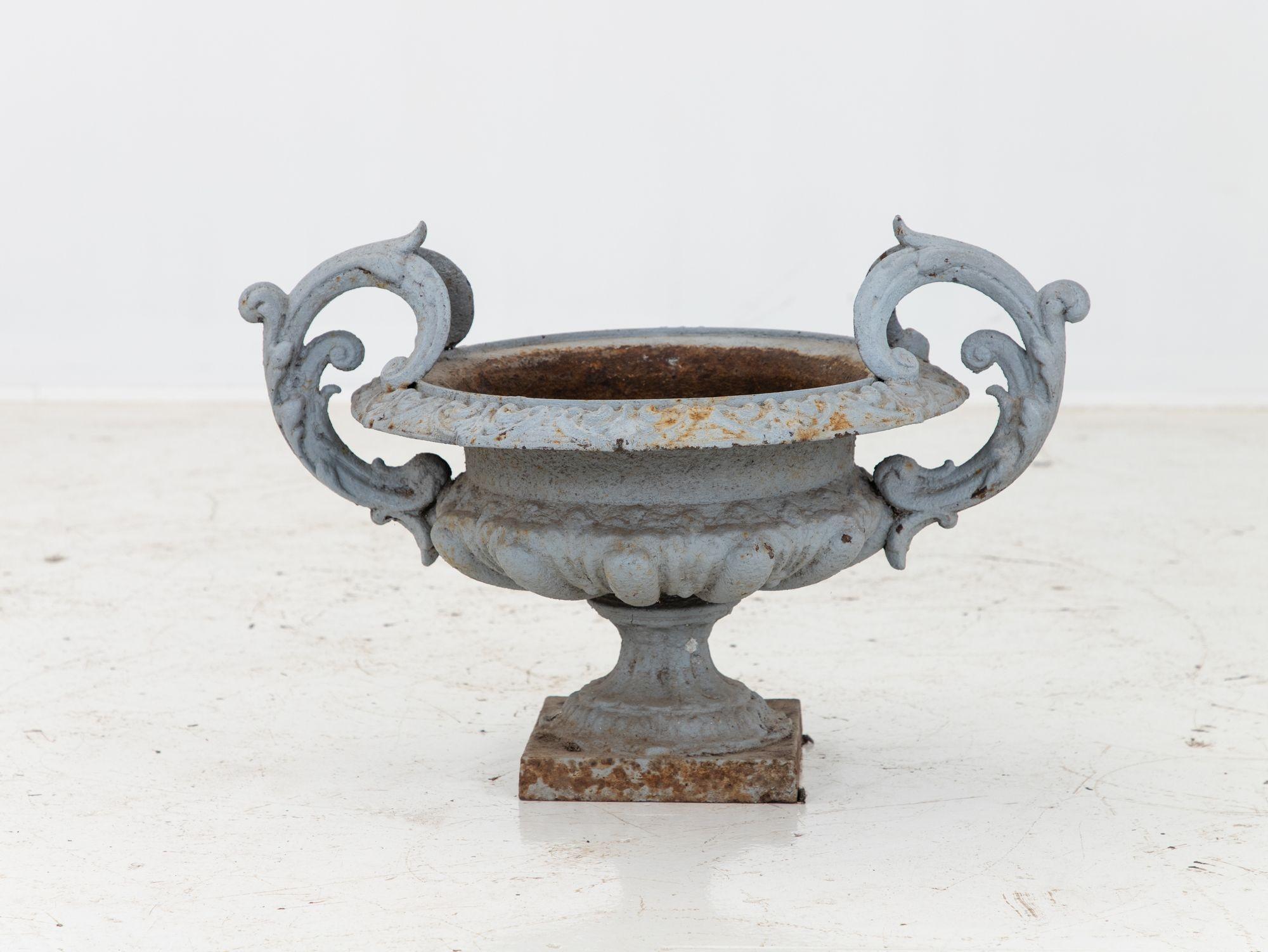 Cast Iron Gray Urn For Sale 4
