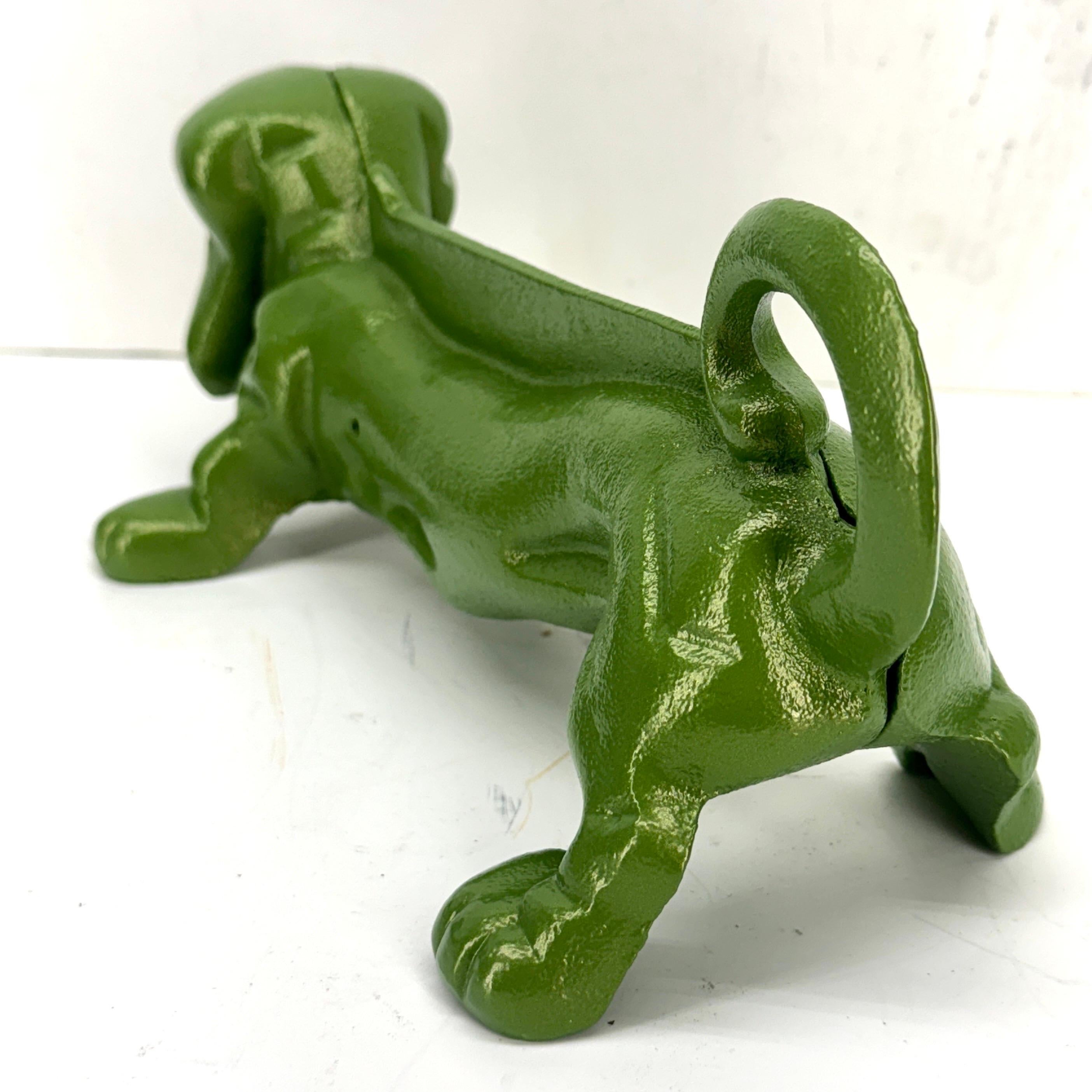 Rascador de Pies de Hierro Fundido Verde Tope de Puerta de Perro Salchicha en venta 2