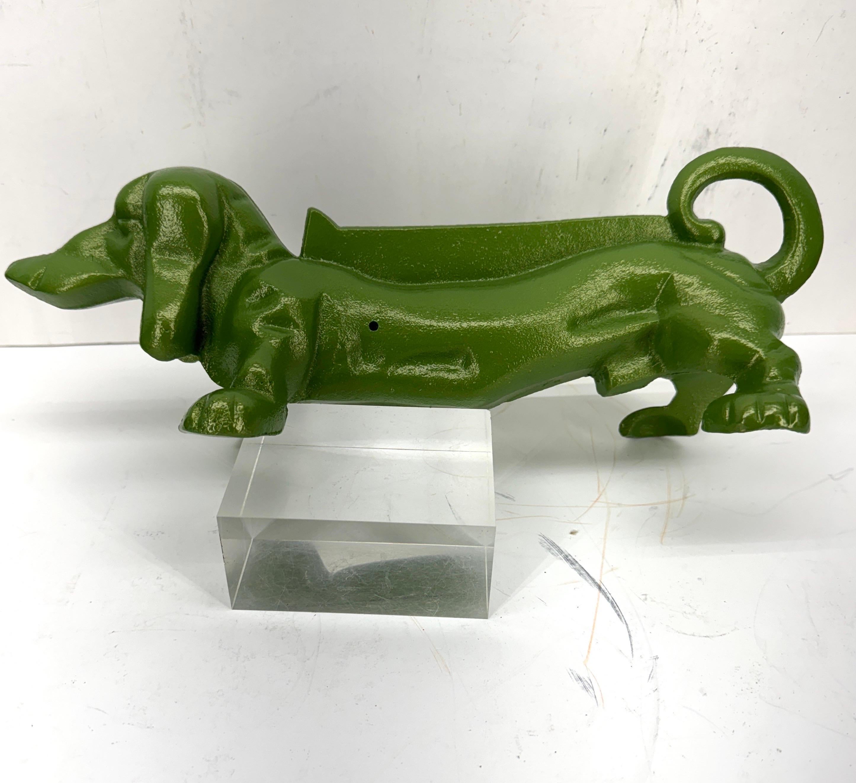Rascador de Pies de Hierro Fundido Verde Tope de Puerta de Perro Salchicha en venta 3