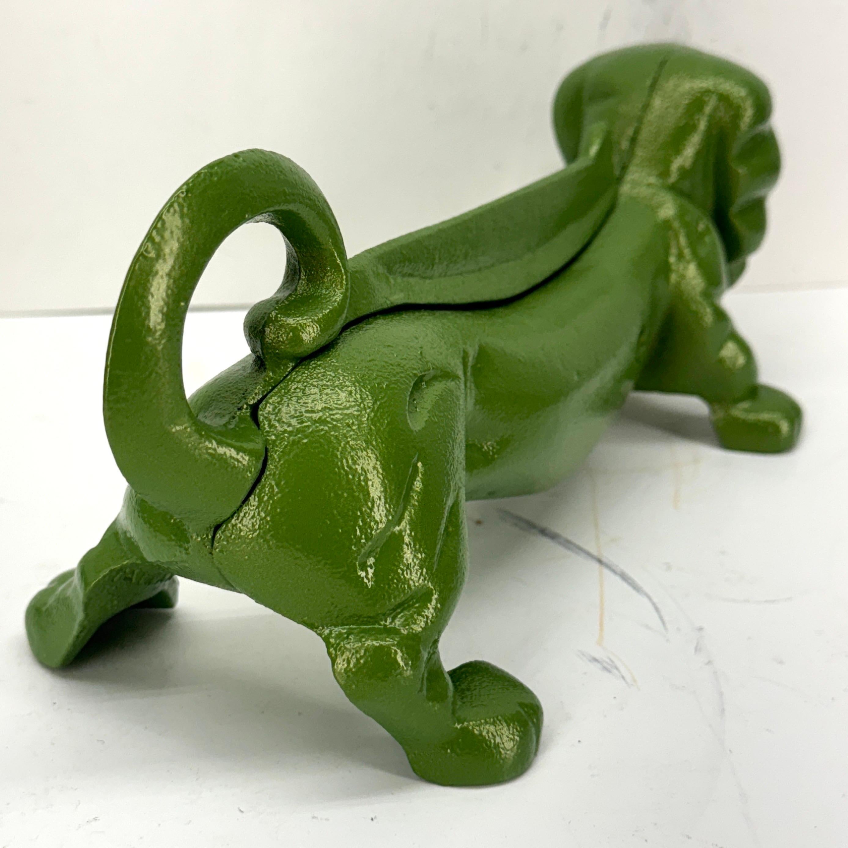 Rascador de Pies de Hierro Fundido Verde Tope de Puerta de Perro Salchicha en venta 4