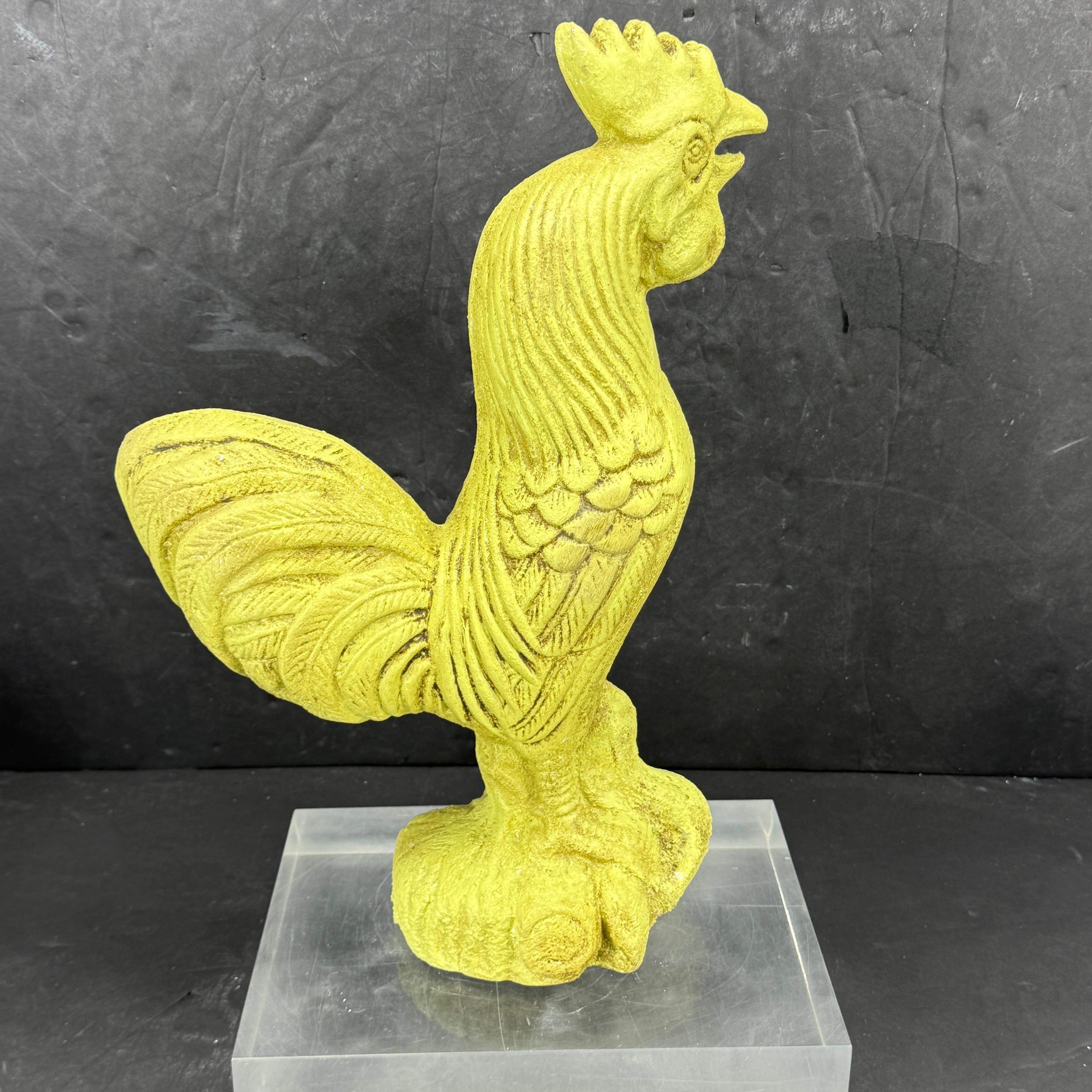 Sculpture de coq en fonte peinte en vert Butoir de porte en vente 2
