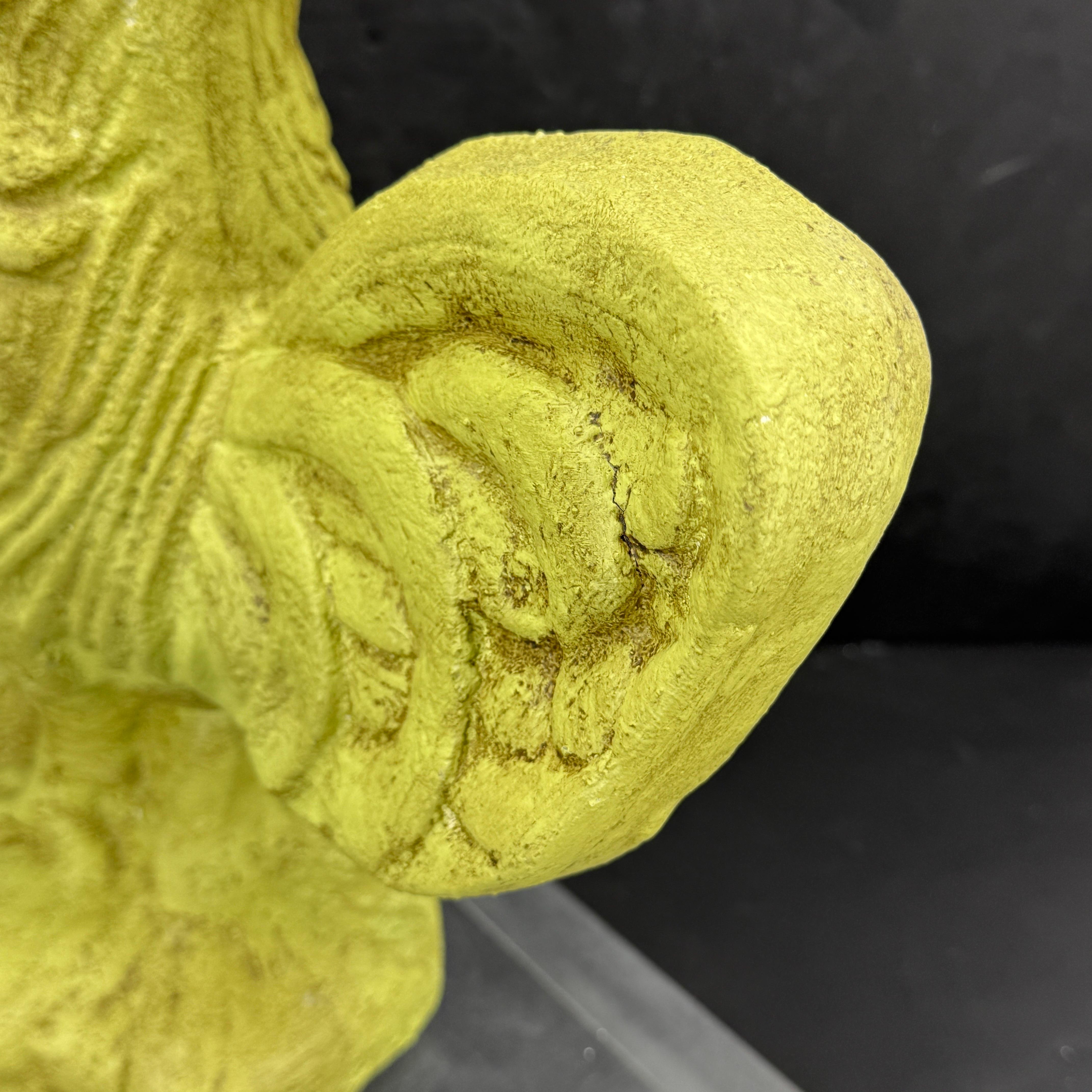 Sculpture de coq en fonte peinte en vert Butoir de porte en vente 4