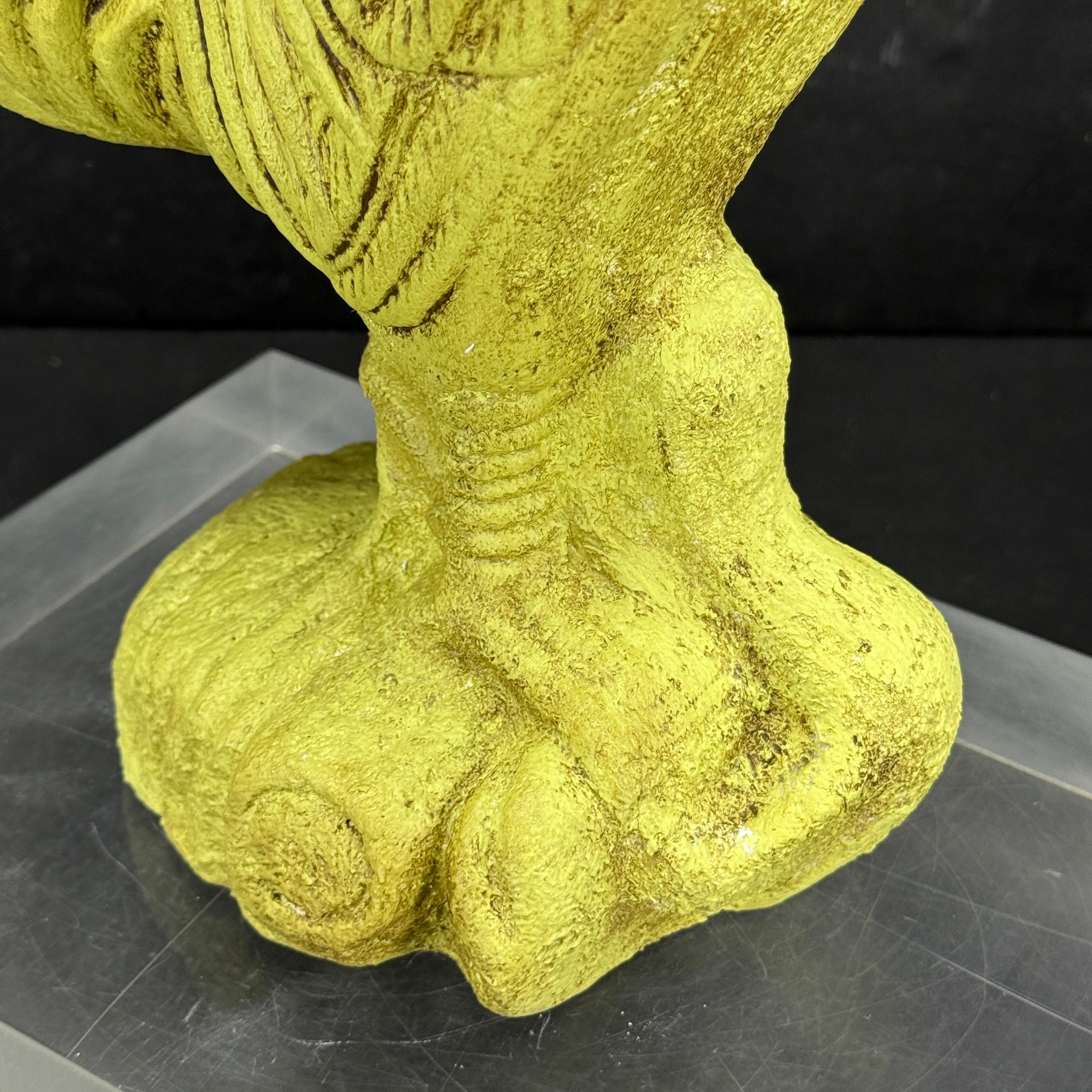 Sculpture de coq en fonte peinte en vert Butoir de porte en vente 5