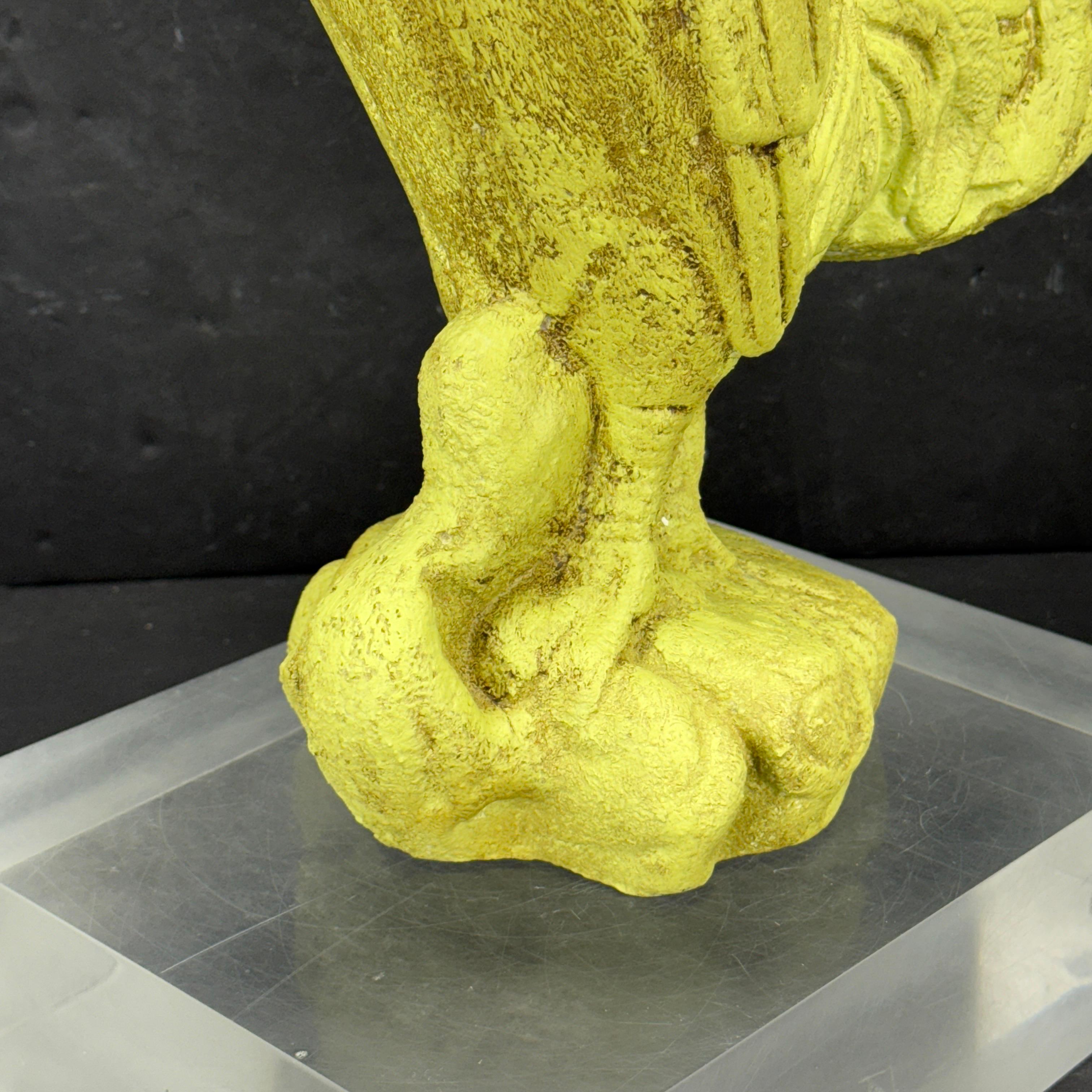 Sculpture de coq en fonte peinte en vert Butoir de porte en vente 7