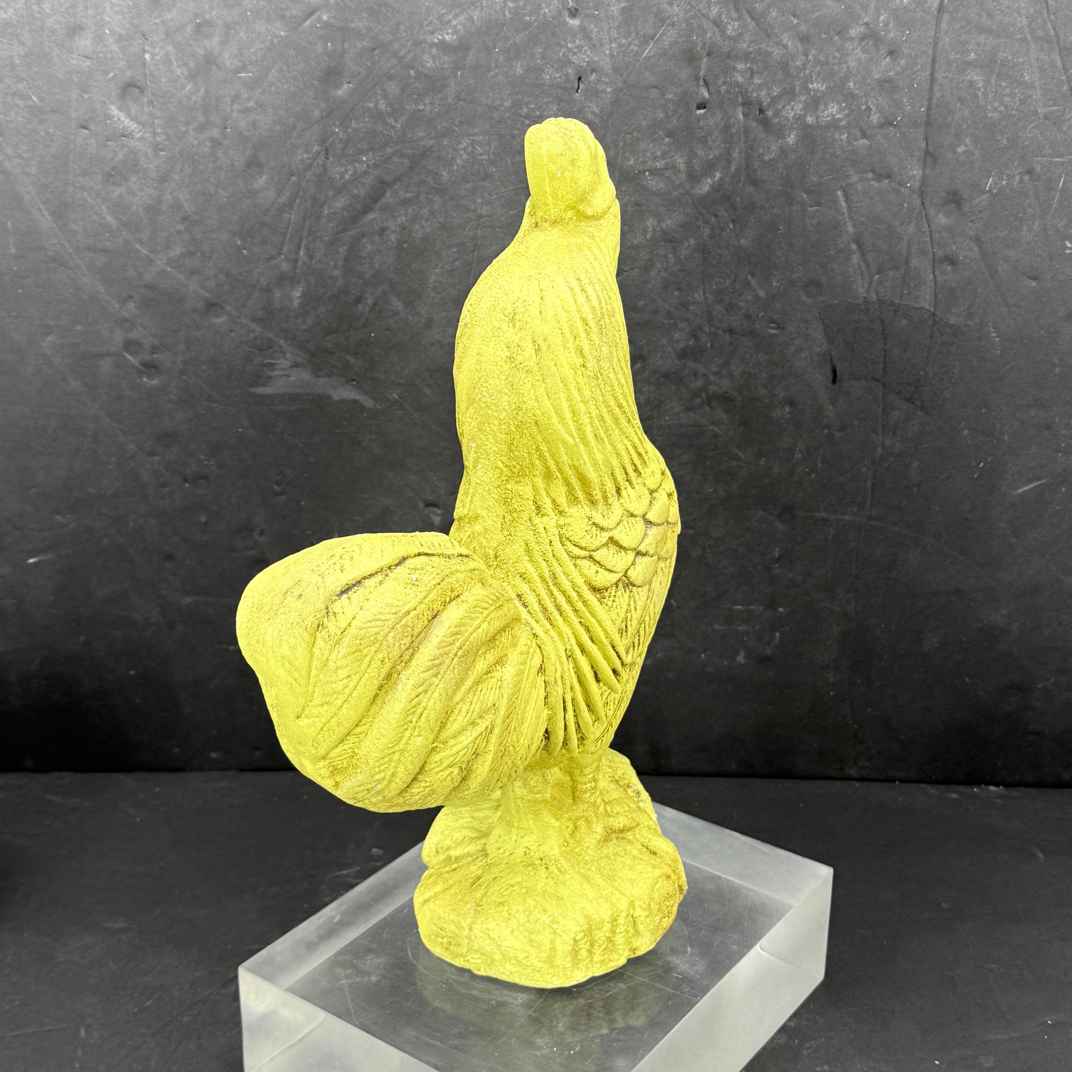 Fer Sculpture de coq en fonte peinte en vert Butoir de porte en vente