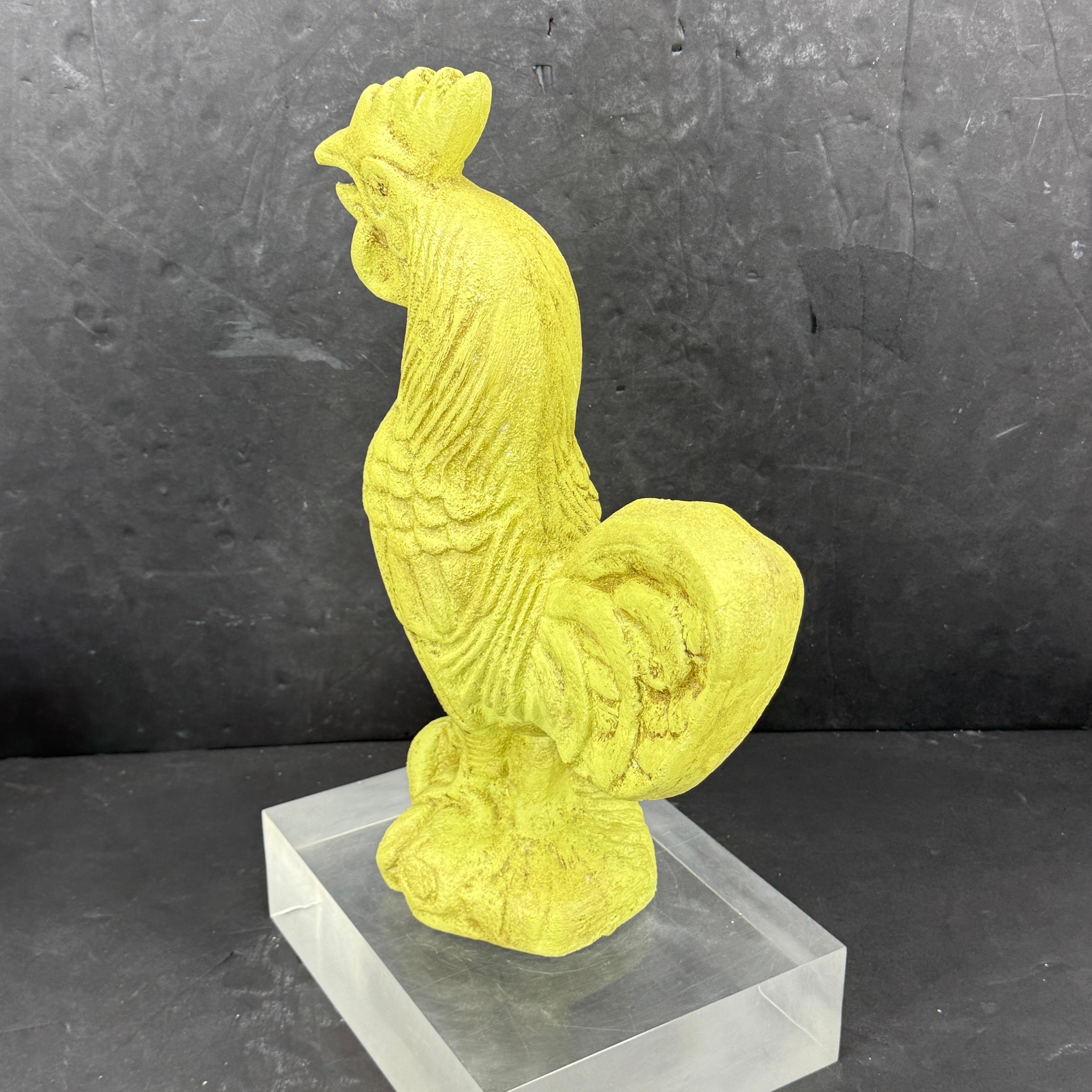 Sculpture de coq en fonte peinte en vert Butoir de porte en vente 1